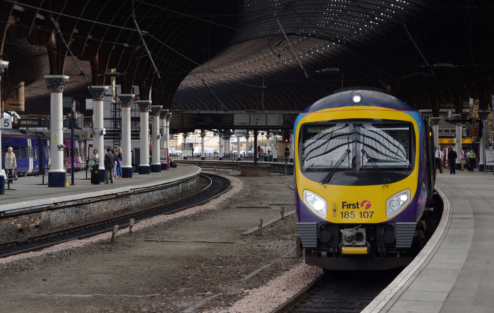 First TransPennine Express Desiro DMU 185107 at York with a ser…