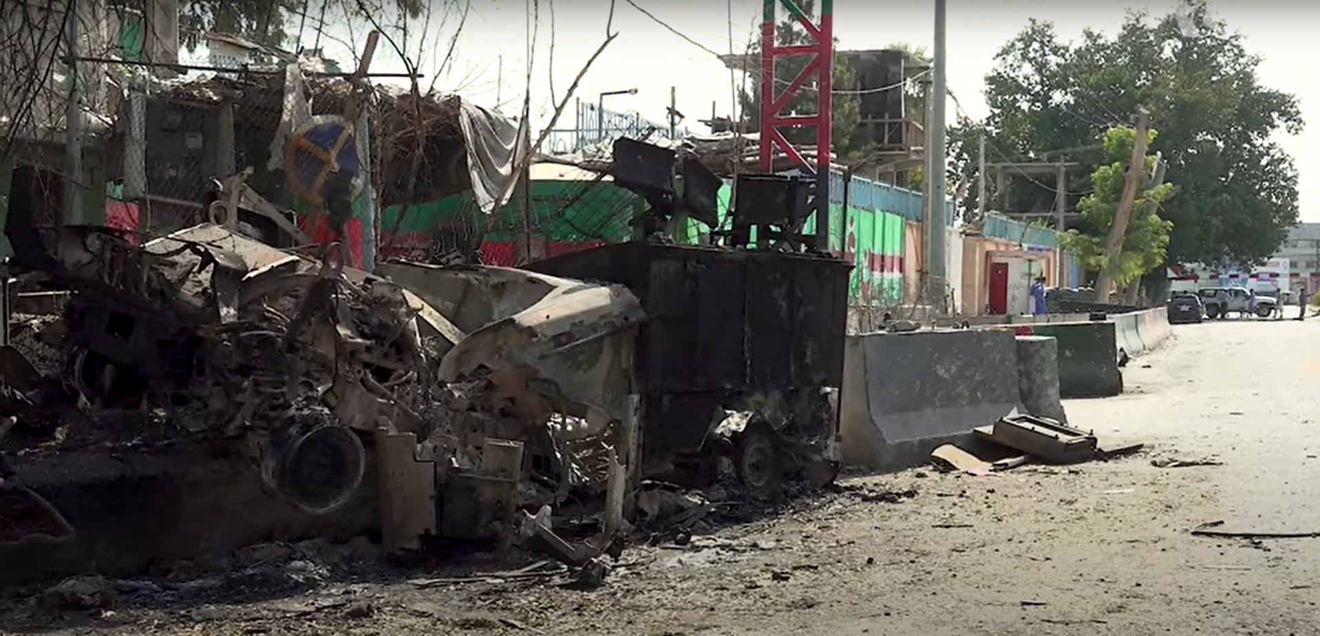 Burnt Wreckage Aftermath of August 2020 Jalalabad Prison Break
