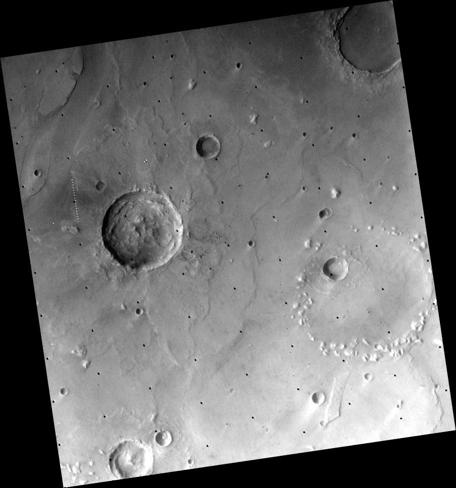 Libertad crater (left) and Yoro crater (right) on Mars. Vikin…
