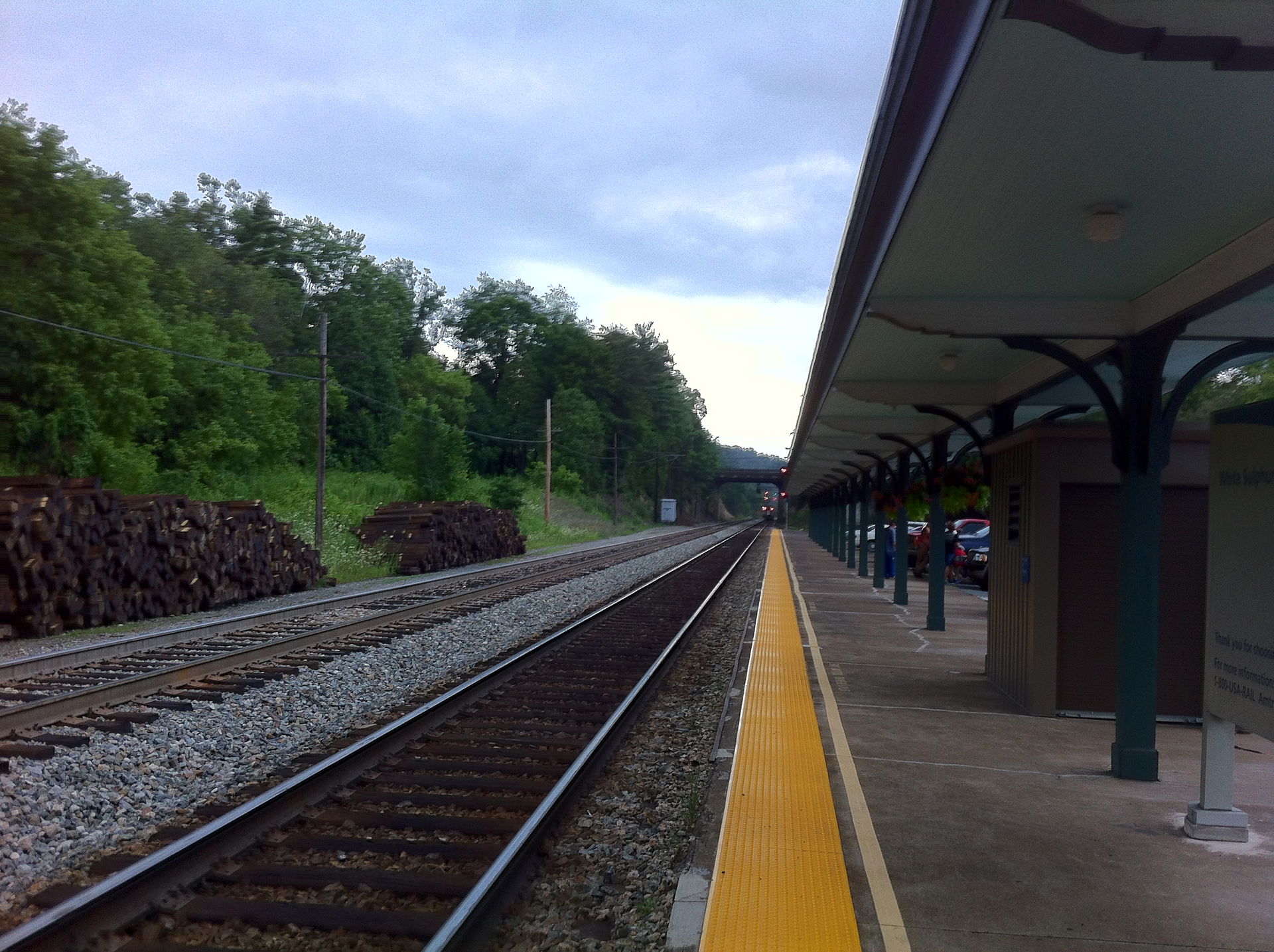 Train platform and the rails at the White Sulphur Springs West …