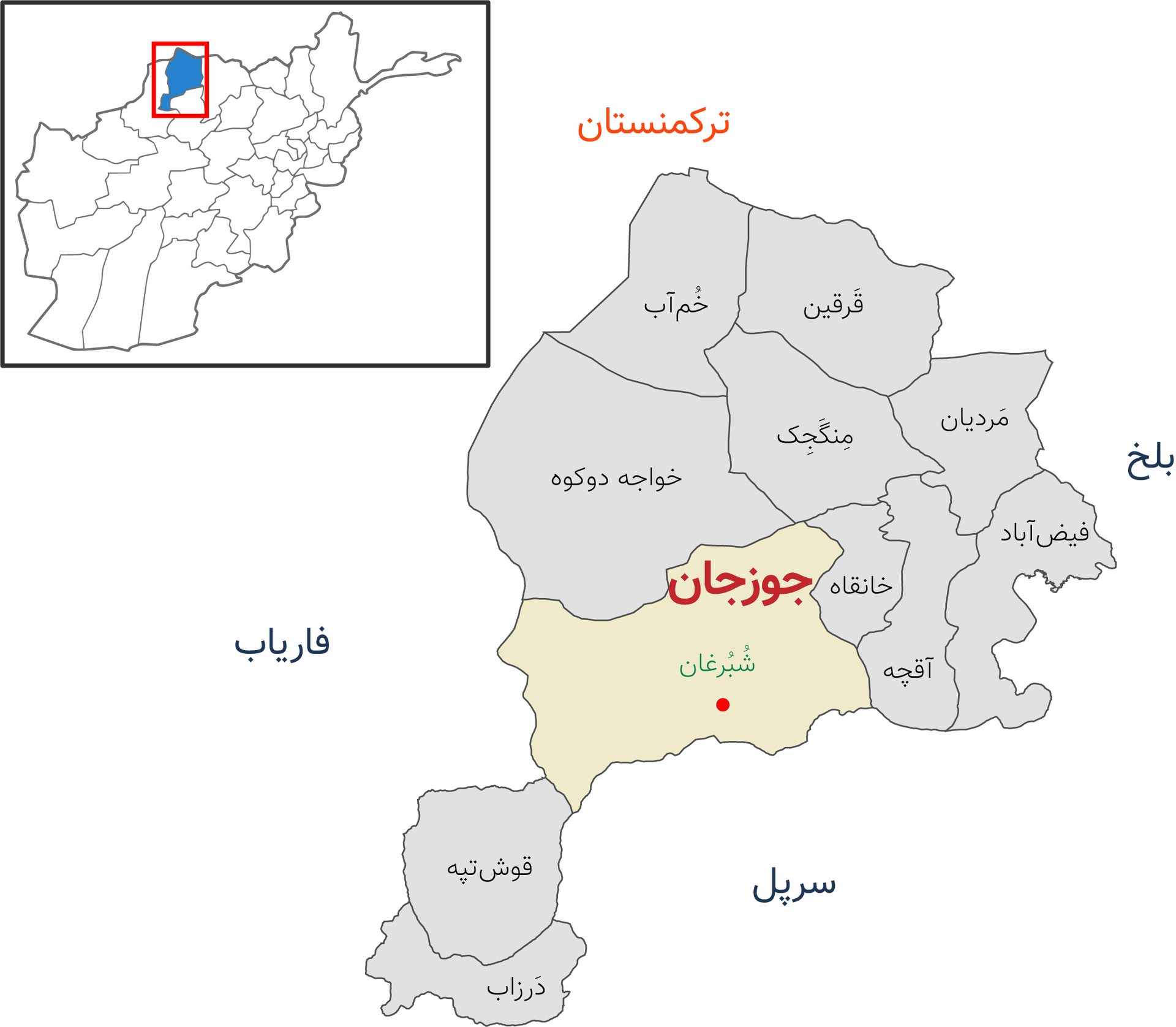 نقشه ولایت جوزجان