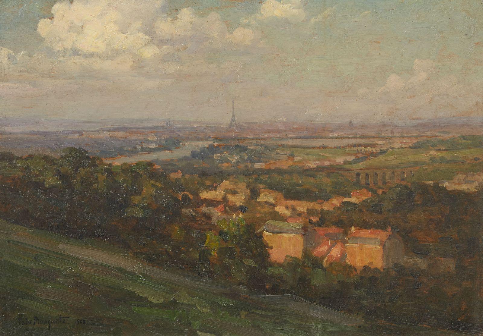 Vue de Paris depuis la terrasse du château de Meudon, Felix Pla…