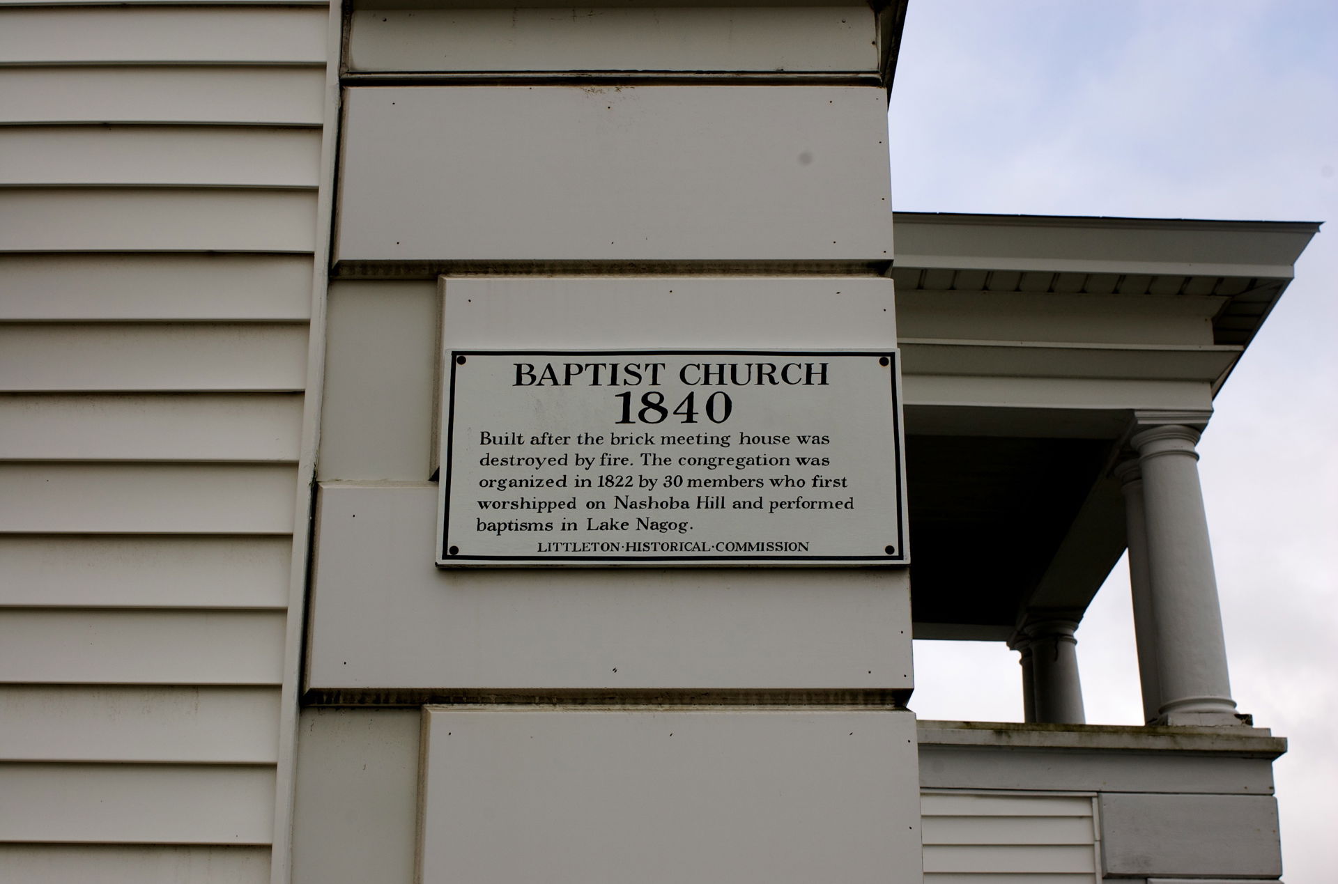 Detail of the First Baptist Church in Littleton, Massachusetts,…