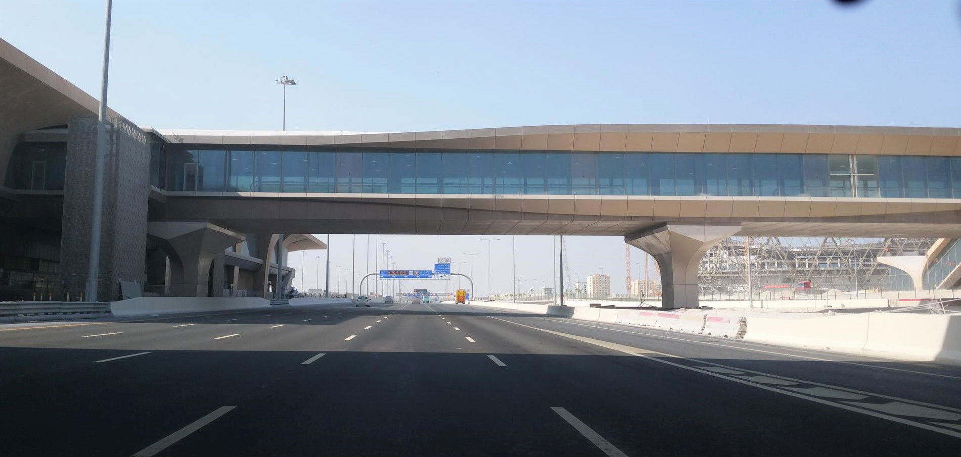 Lusail metro station and Lusail Stadium under construction in O…