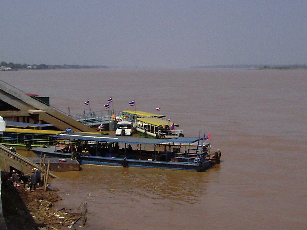 Mukdahan Ferry as seen from Mukdahan's Indochina Market