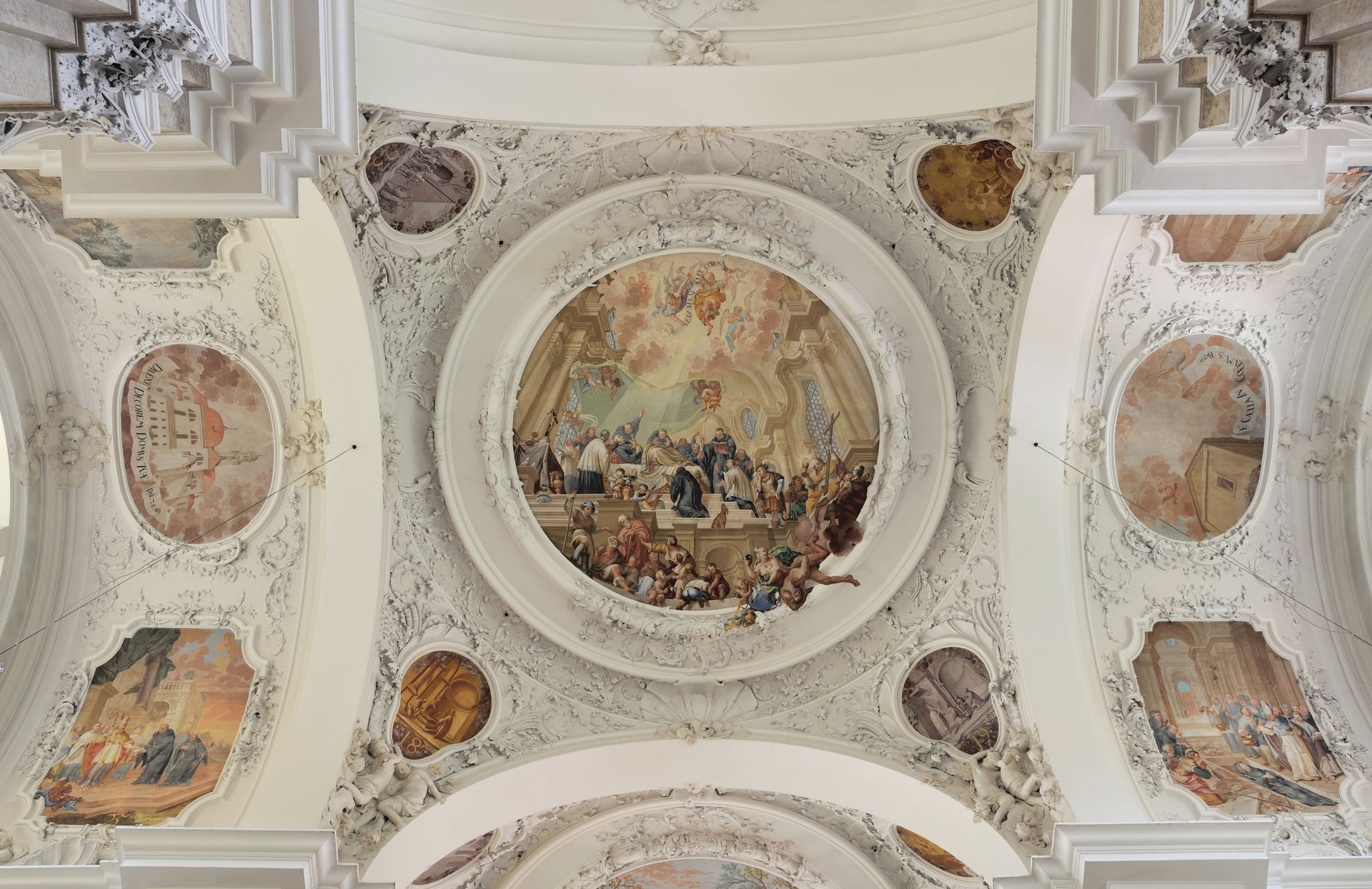 Frescos at Sankt Mang Basilica Füssen, main fresco is showing t…