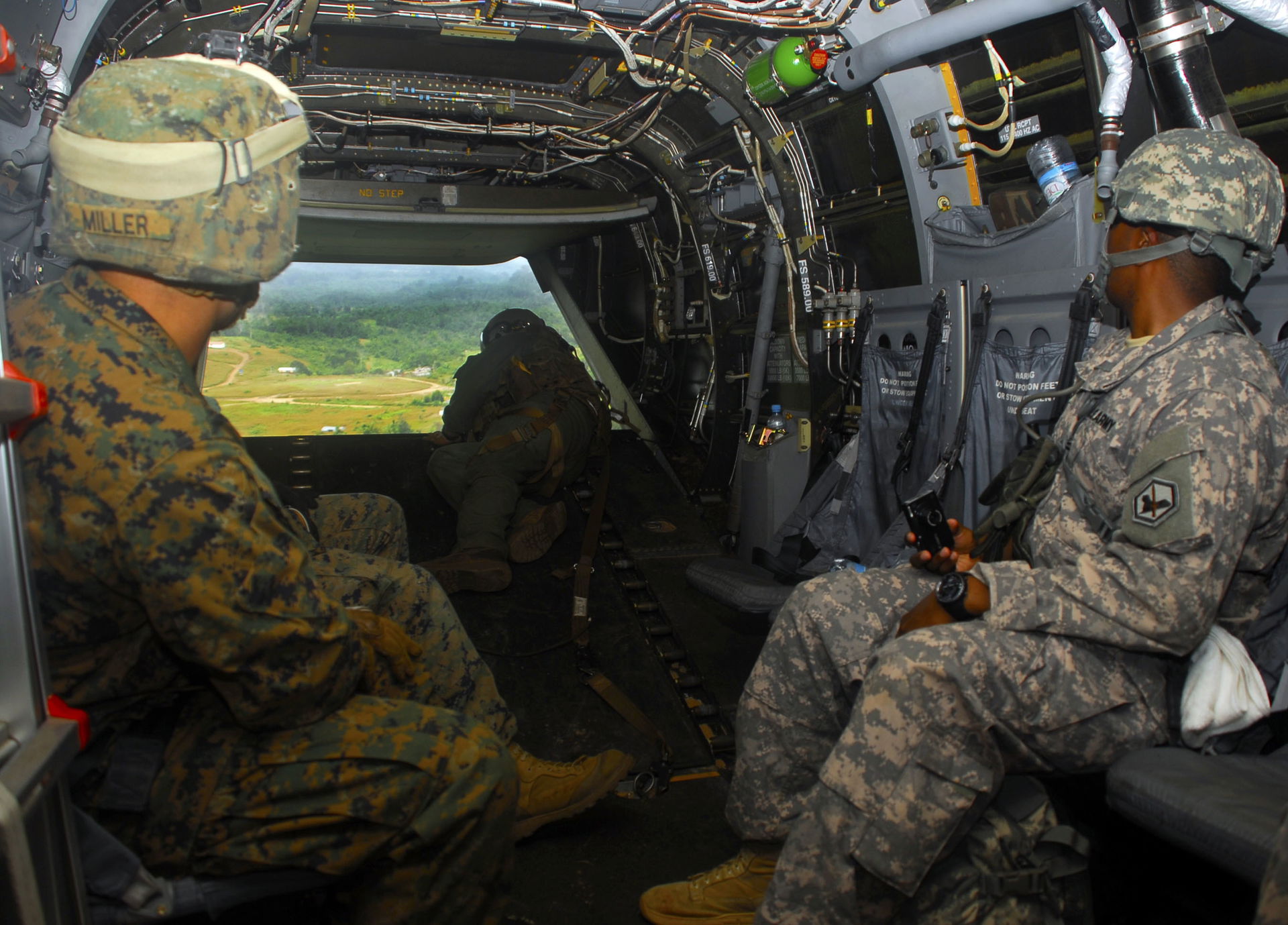 Marine and Army personal are enjoying their ride back on the Os…