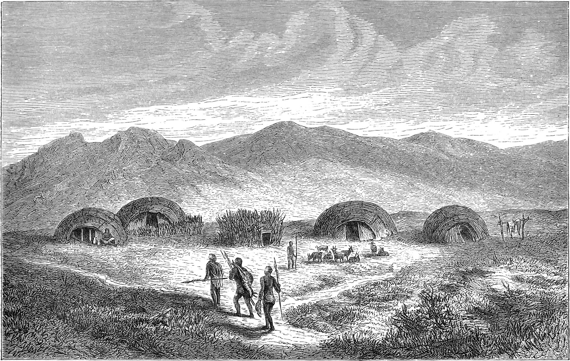 Koranna homestead near Mamusa, from the book Seven Years in Sou…