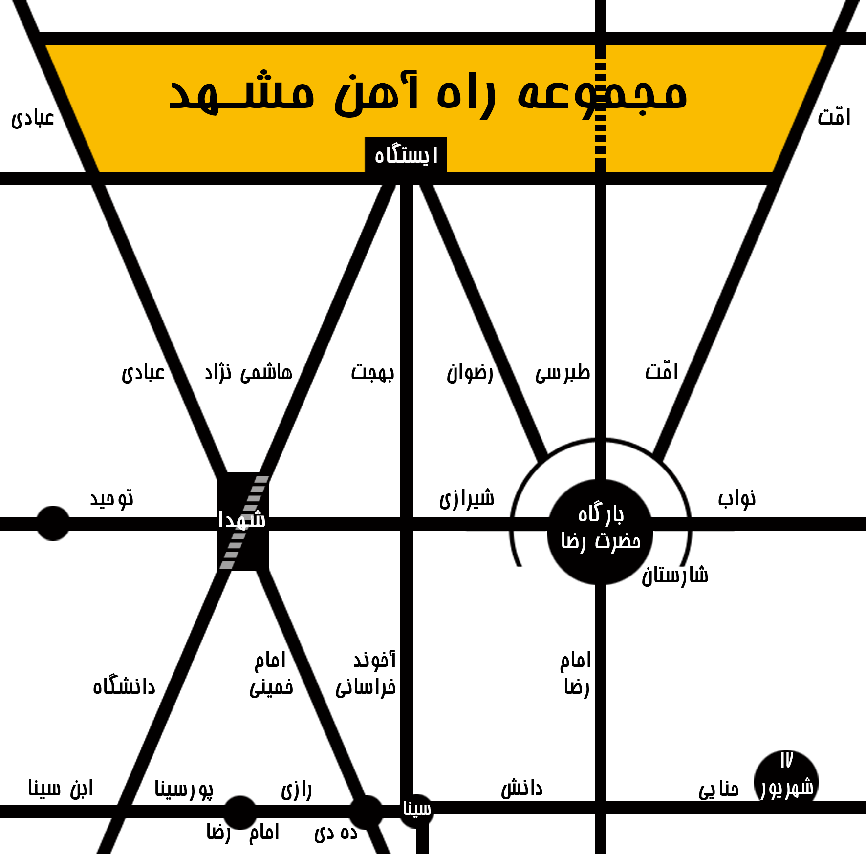 مسیرهای دسترسی به ایستگاه راهئاهن مشهد