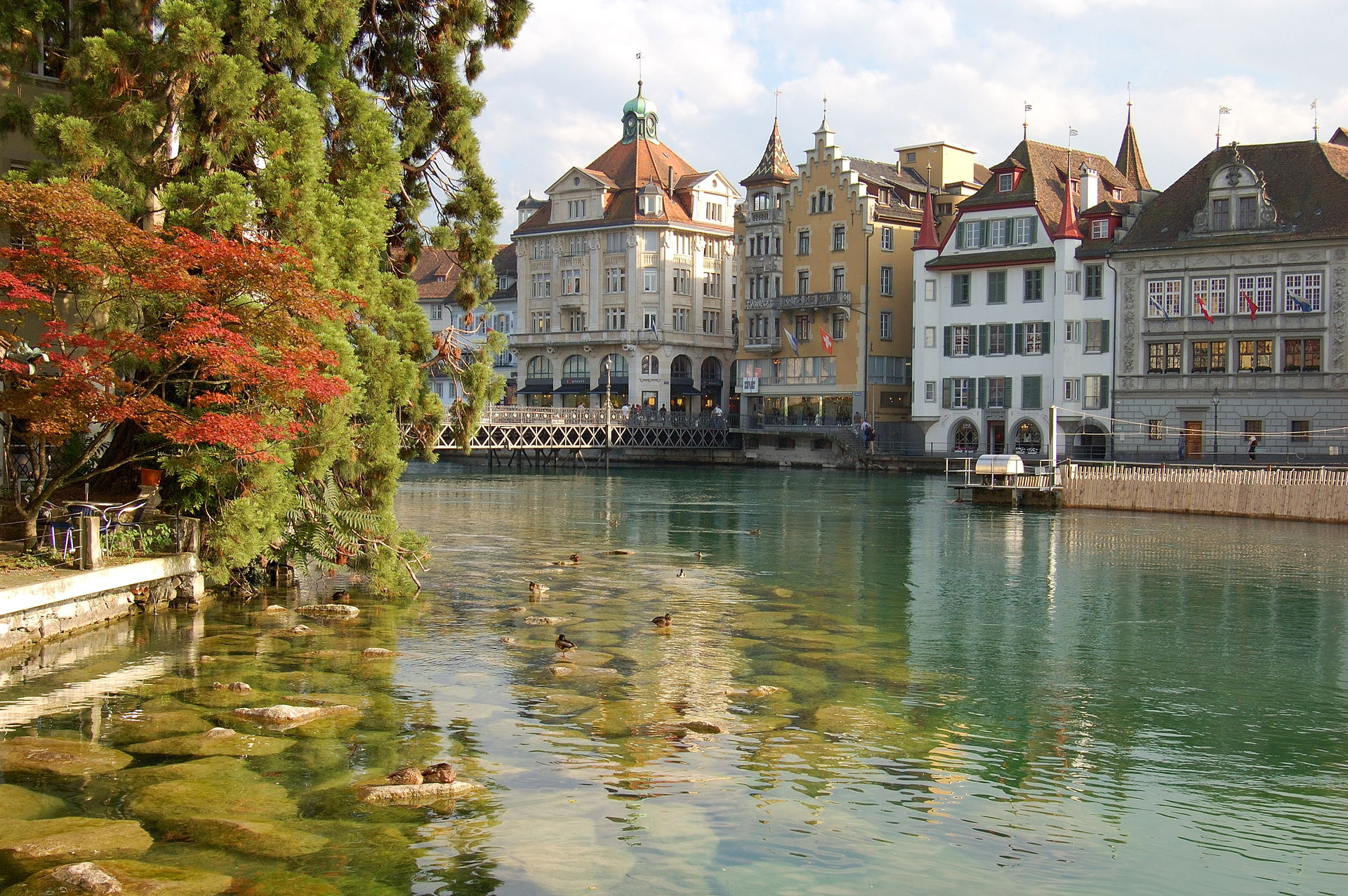 The river Reuss in the old part of Lucerne/Switzerland