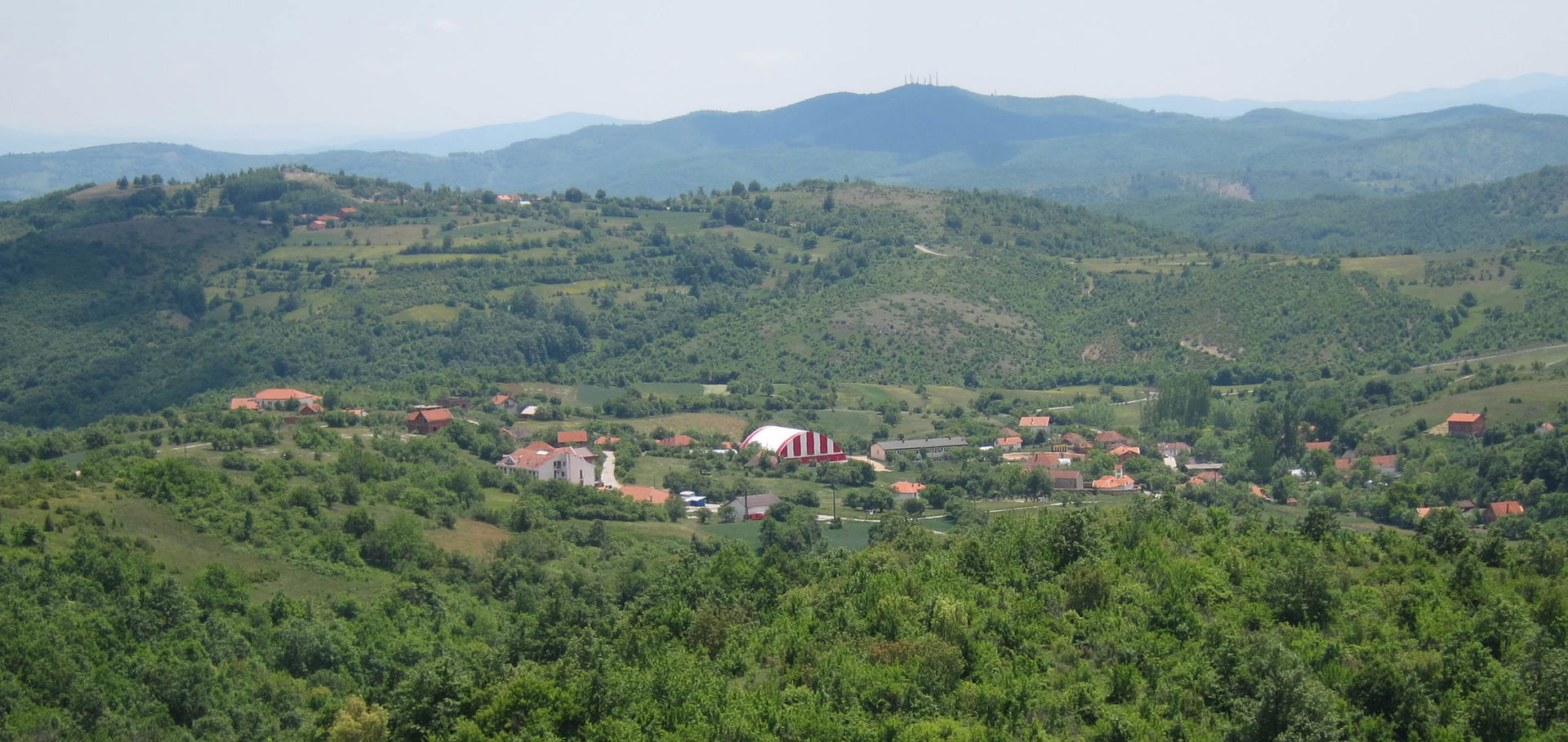 View to Novo Brdo and surroundings on Kosovo from above