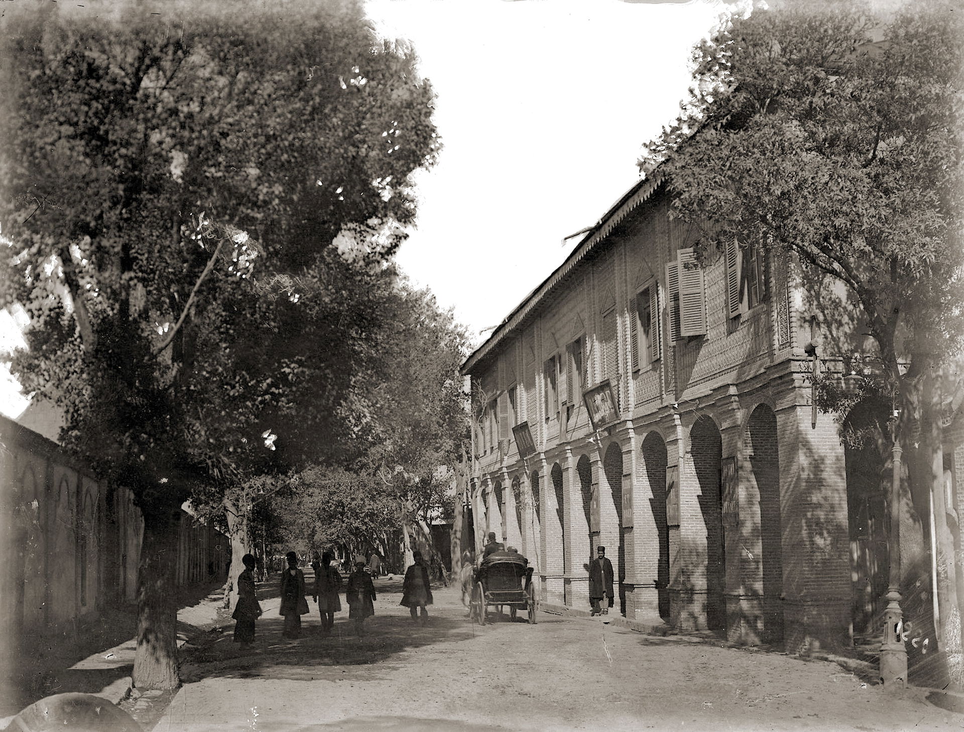Cheragh Bargh Street, Tehran, photo by Antoin Sevruguin c. 1910