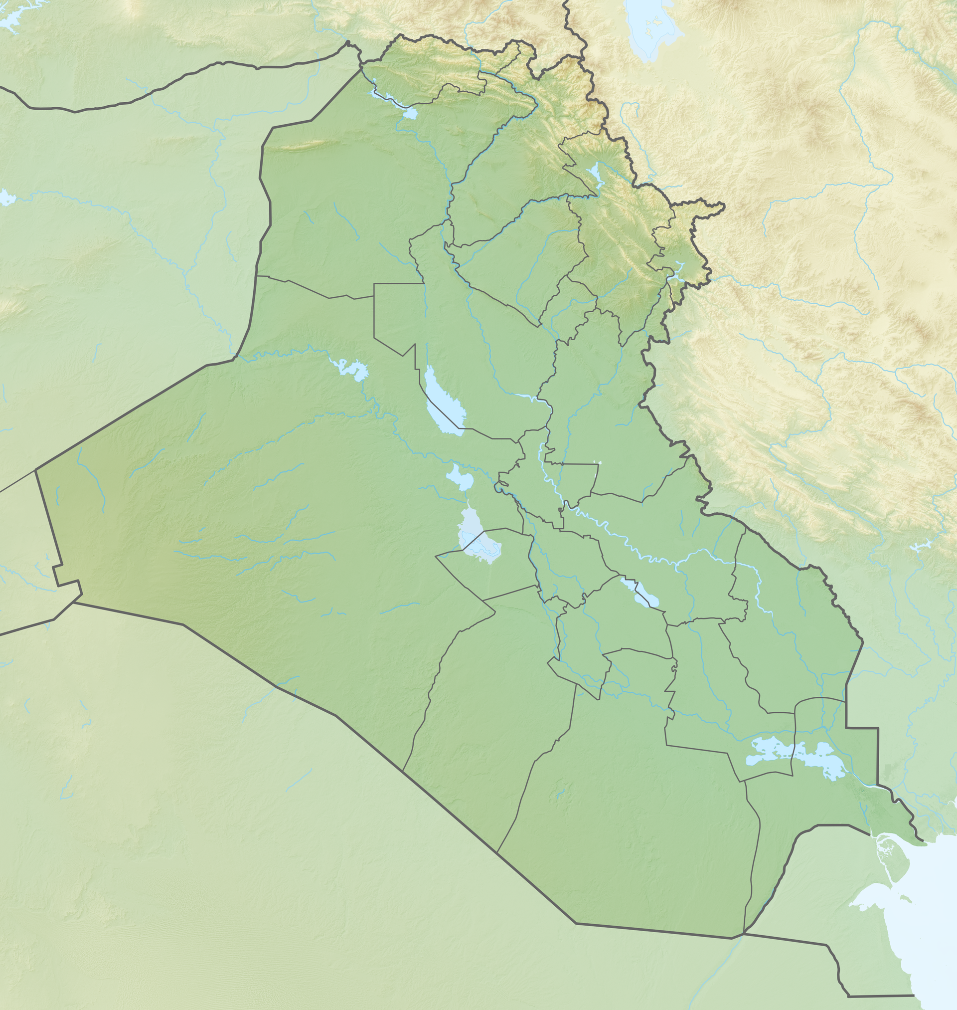 Reliefkarte Irak