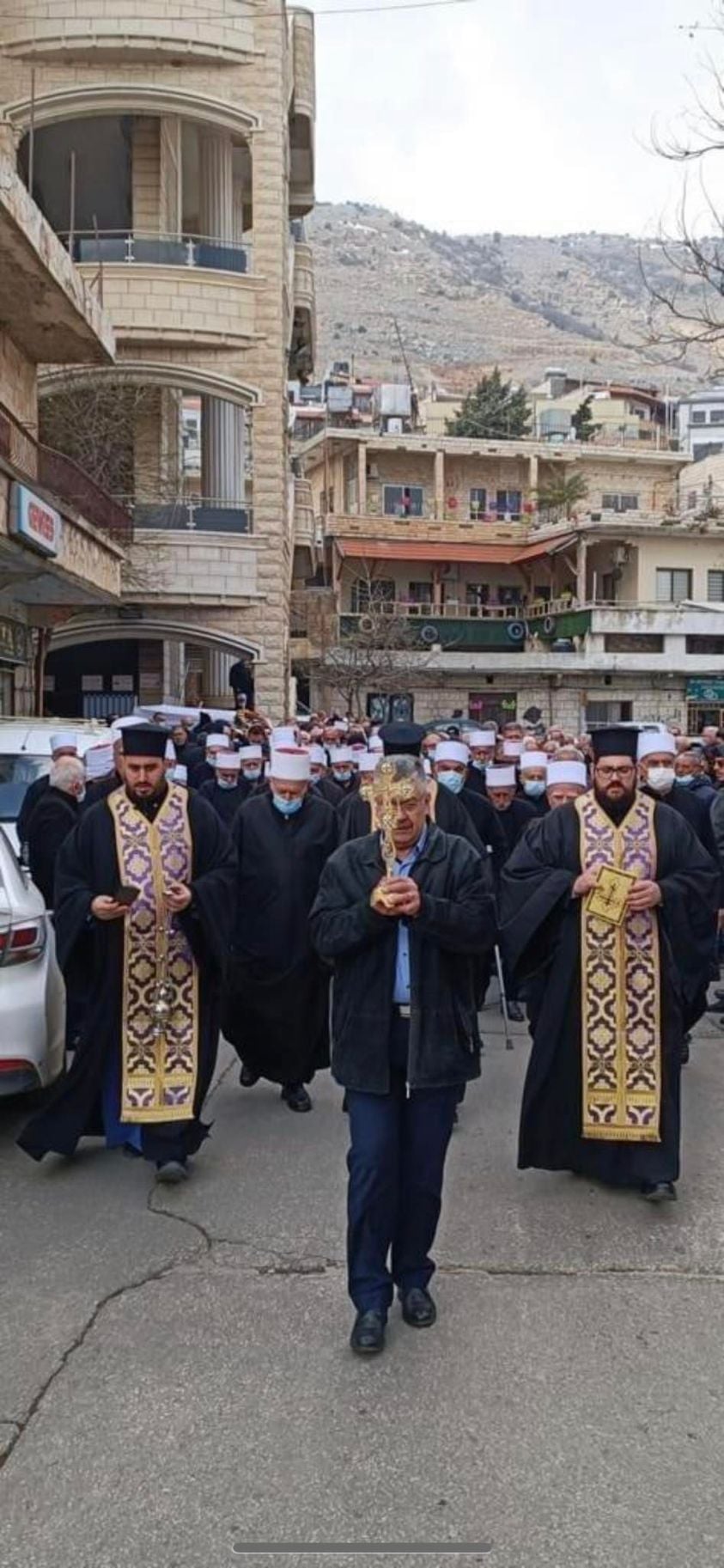 Druze attend a Christian funeral in Majdal Shams