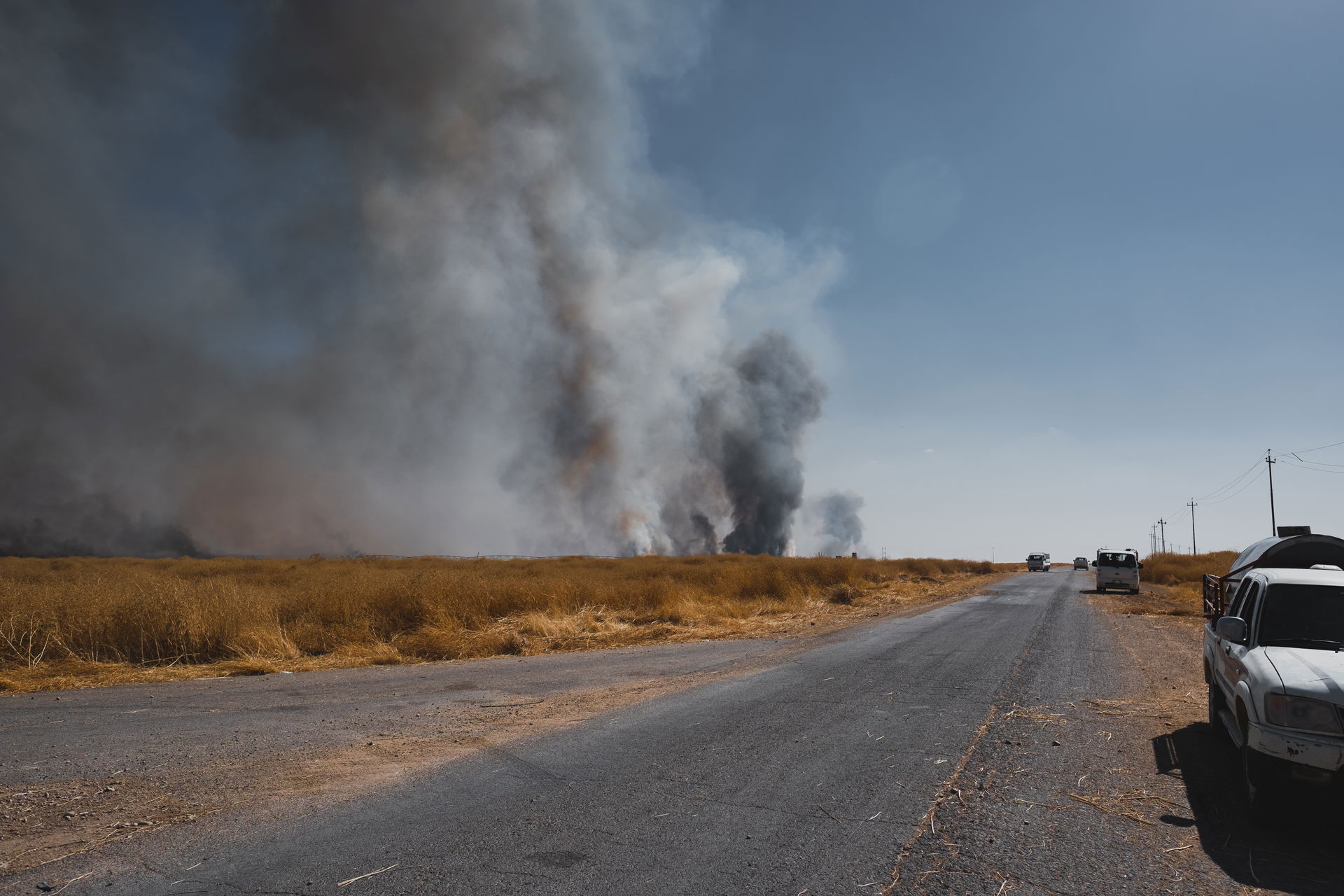 Views of the field fires in summer of 2019 that were sweeping a…