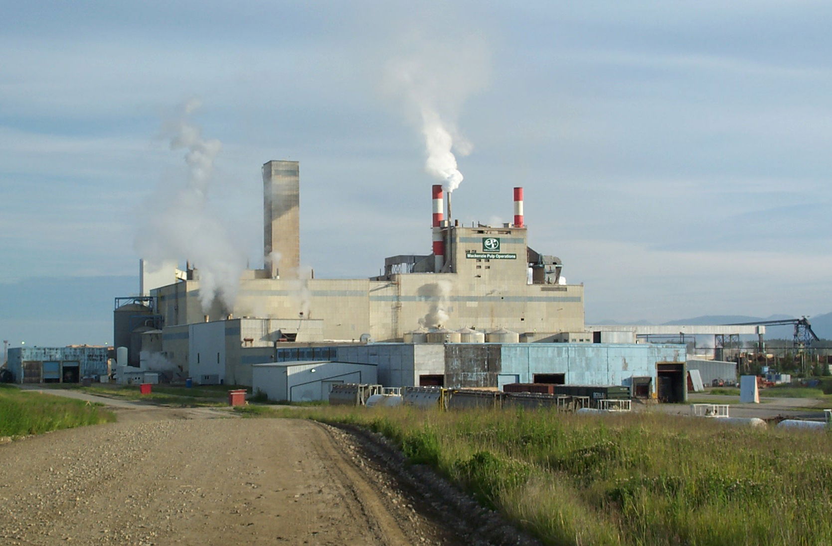Pulp mill in Mackenzie, British Columbia, Canada