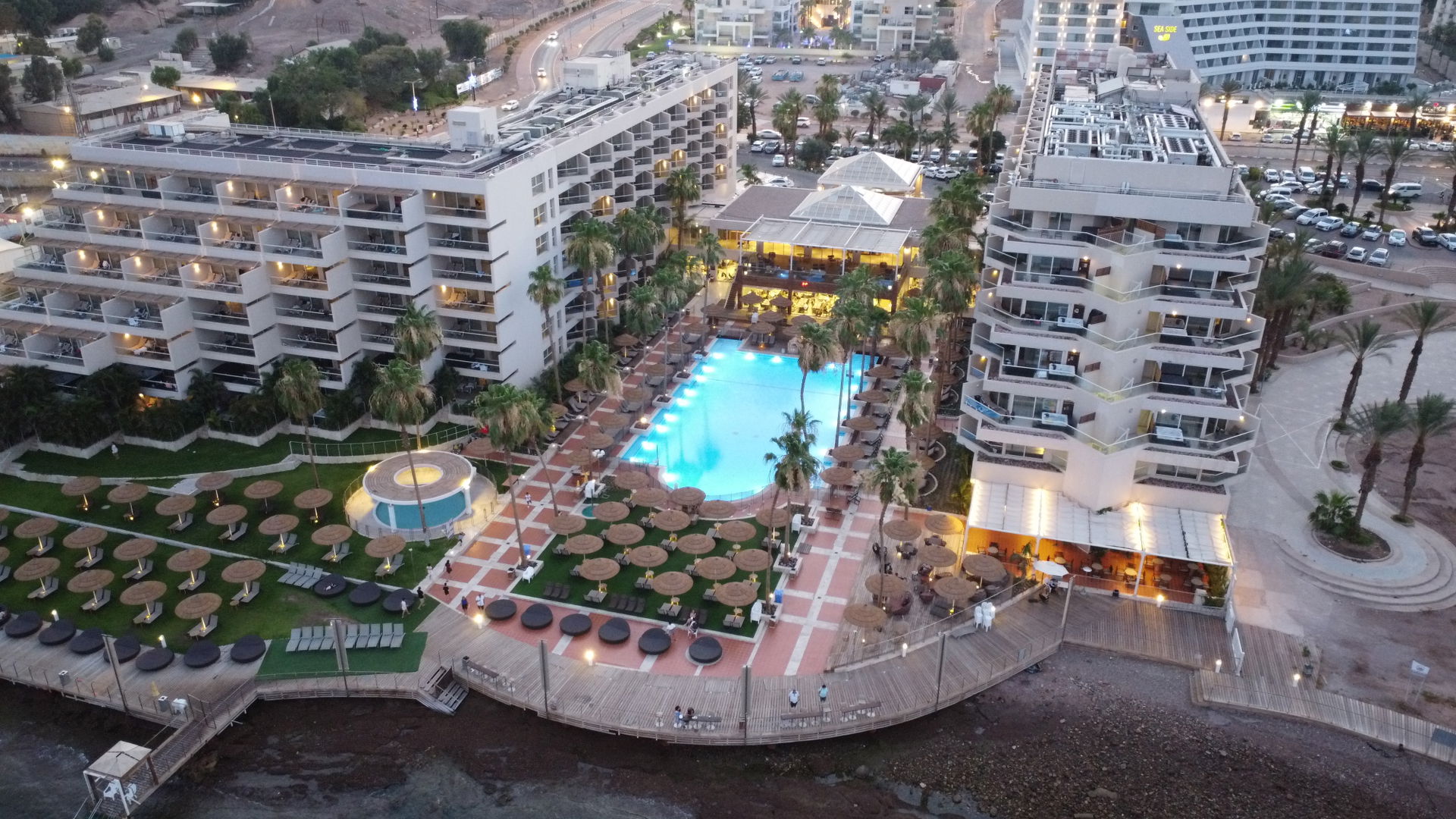 An aerial view of hotels in Eilat, Israel
