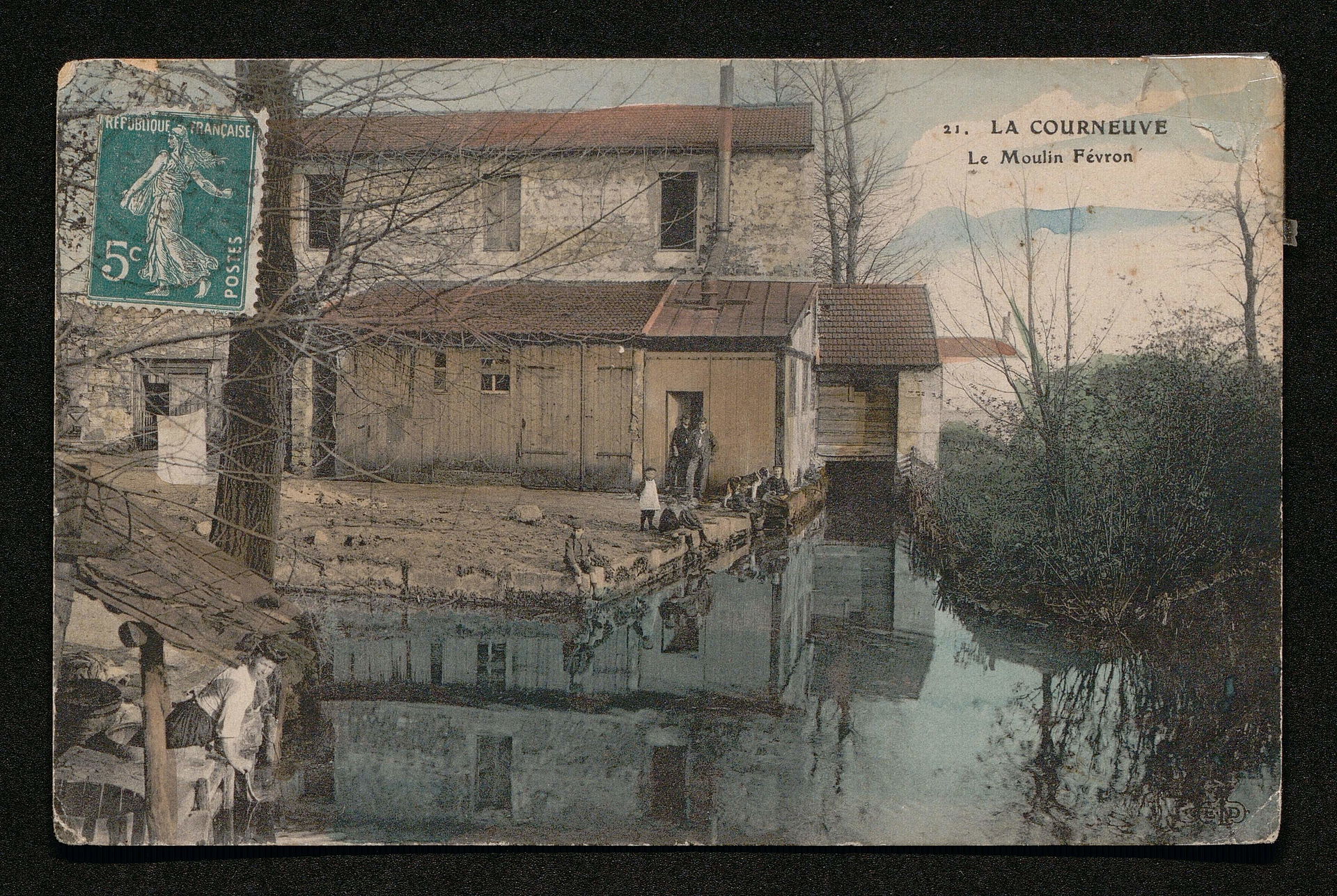 Vue complète du moulin Fayvon sur l'ancienne rivière de La Cour…