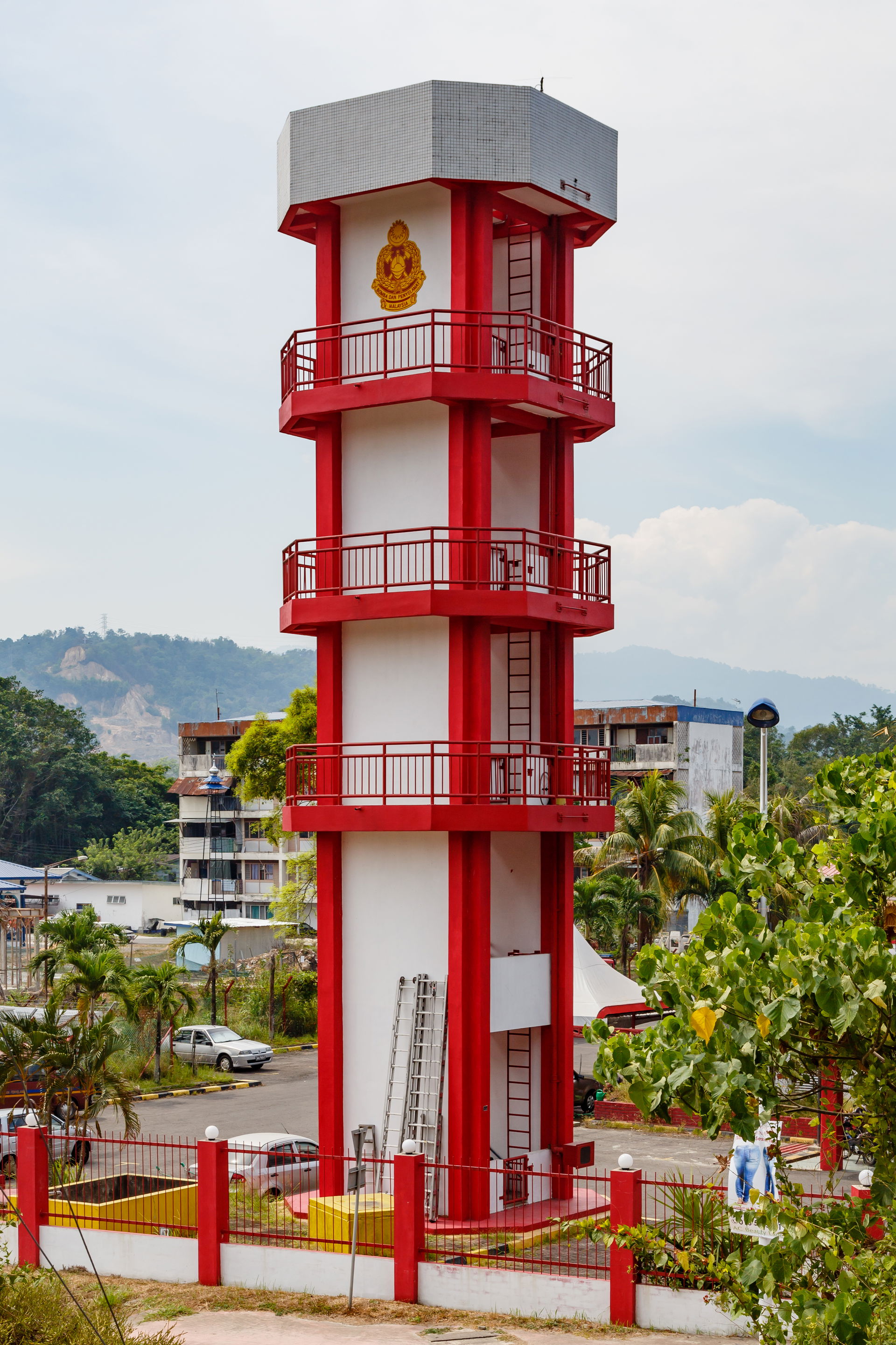 Penampang, Sabah: Hose tower of the Penampang Fire and Rescue S…