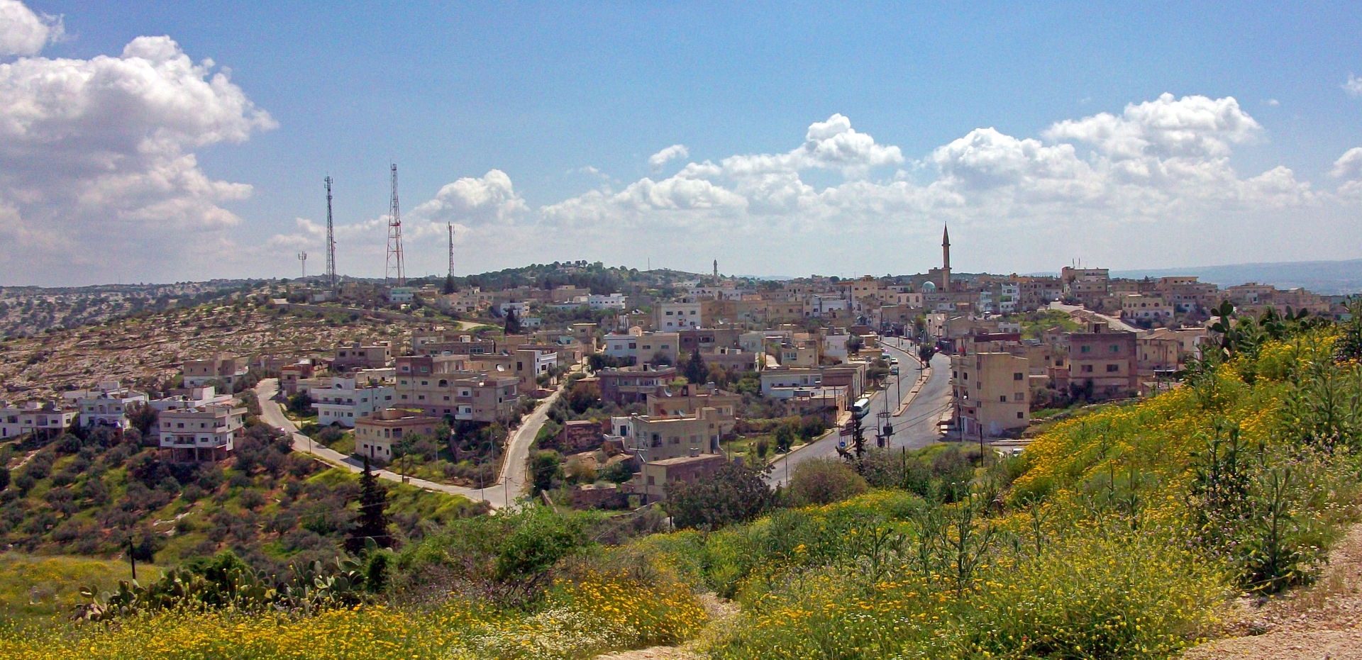 View of the modern community of Umm Qais, Jordan, from the muse…