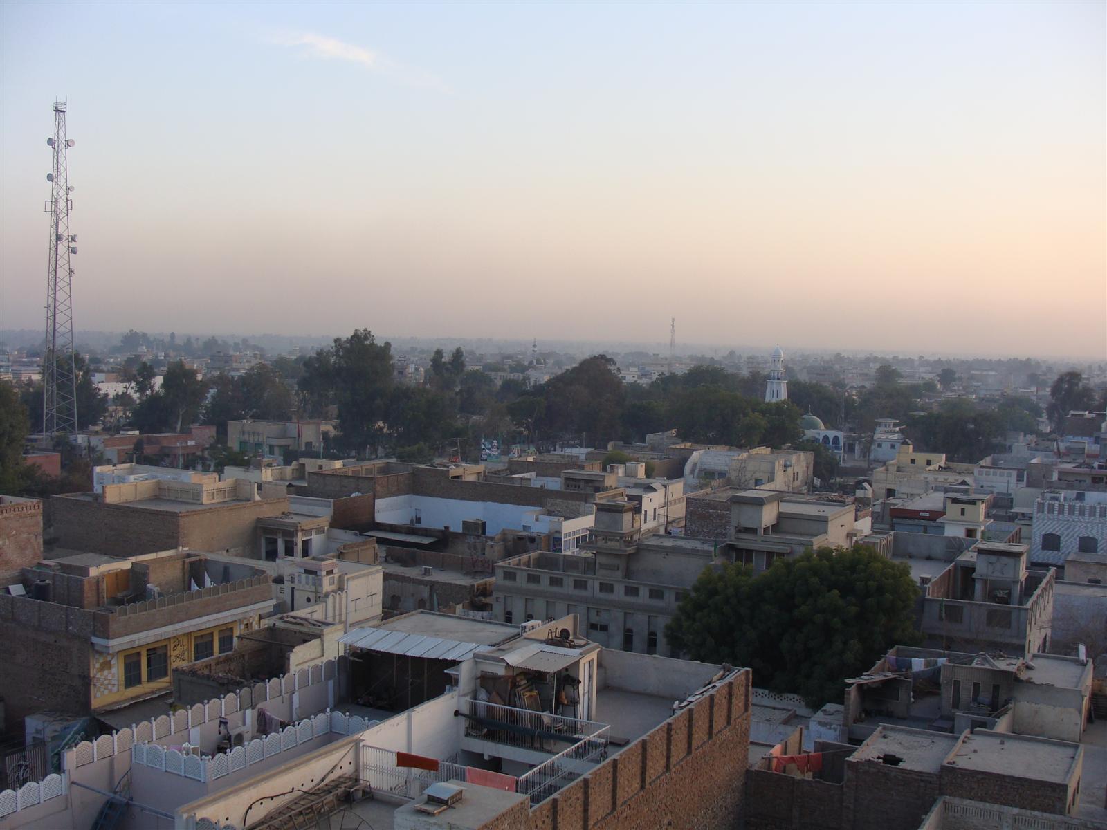 Aerial View of Haroonabad City from a tower.