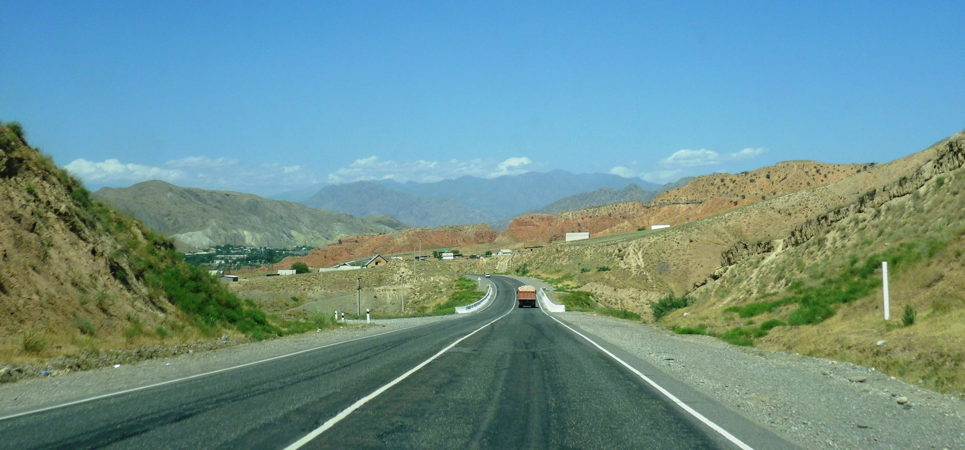 Bishkek-Osh road in Jalal-Abad Province, Kyrgyzstan