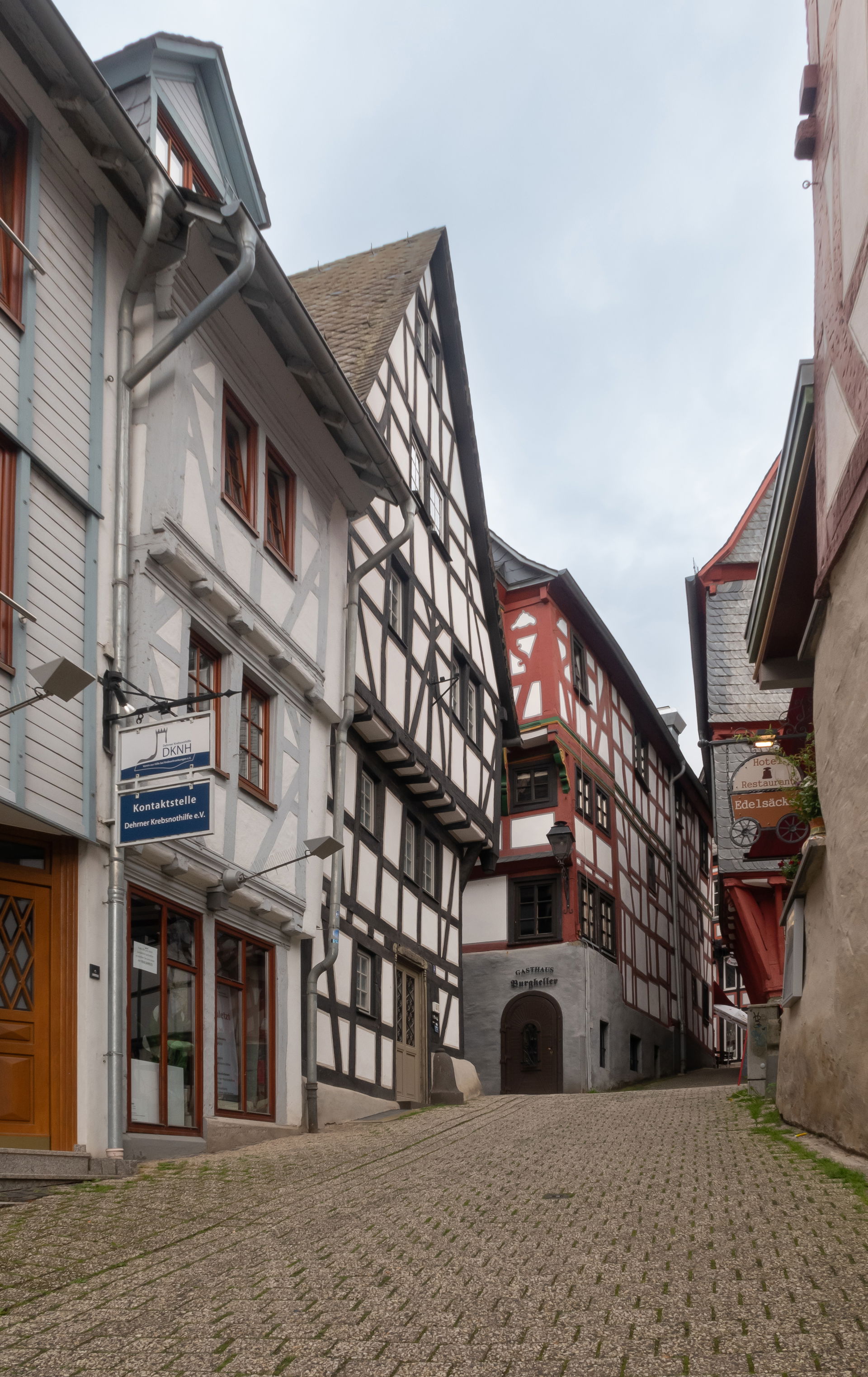 Limburg an der Lahn, view to the Fahrgasse to Fischmarkt