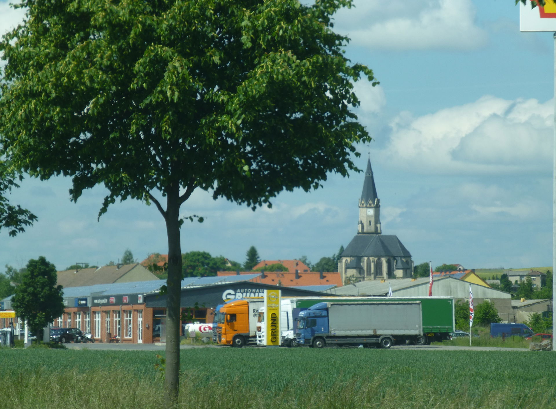 Ansicht von Berga mit Kirche