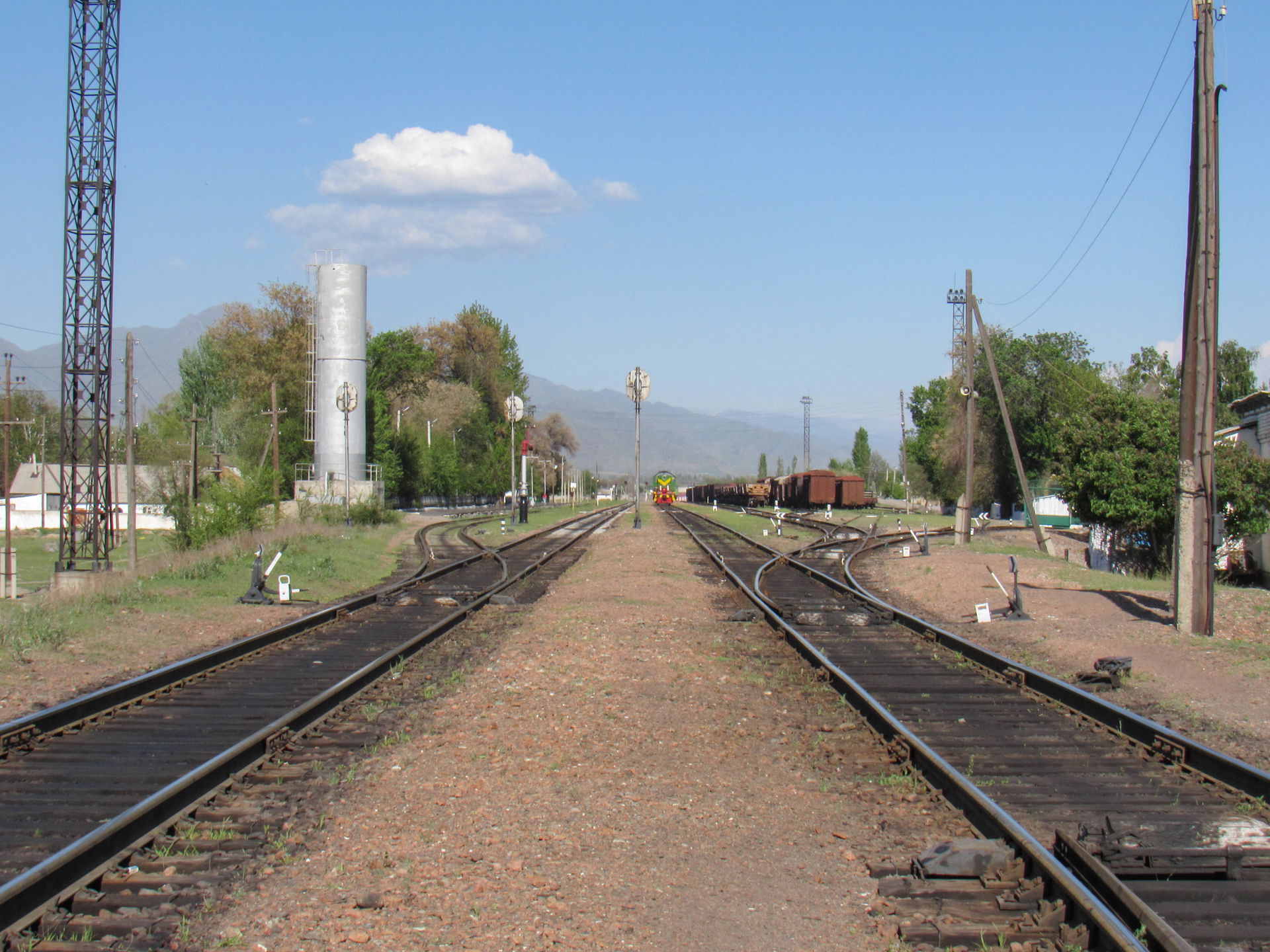 Tokmok railway station. Chuy province, Kyrgyzstan.