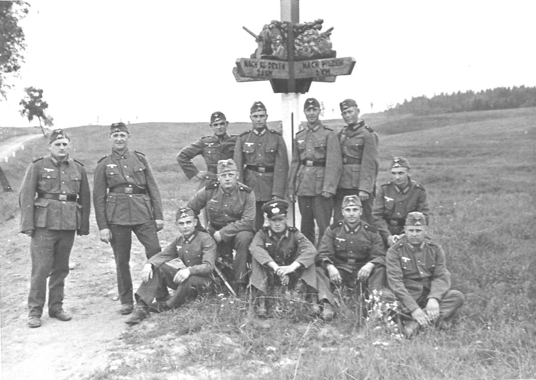 Group of soldiers on the military training area in East Prussia…