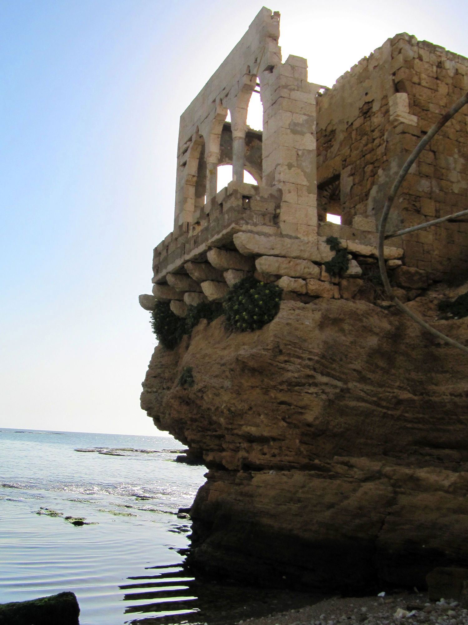 "Makaad El Mir" ruins by the rocky beach in Batroun, Lebanon