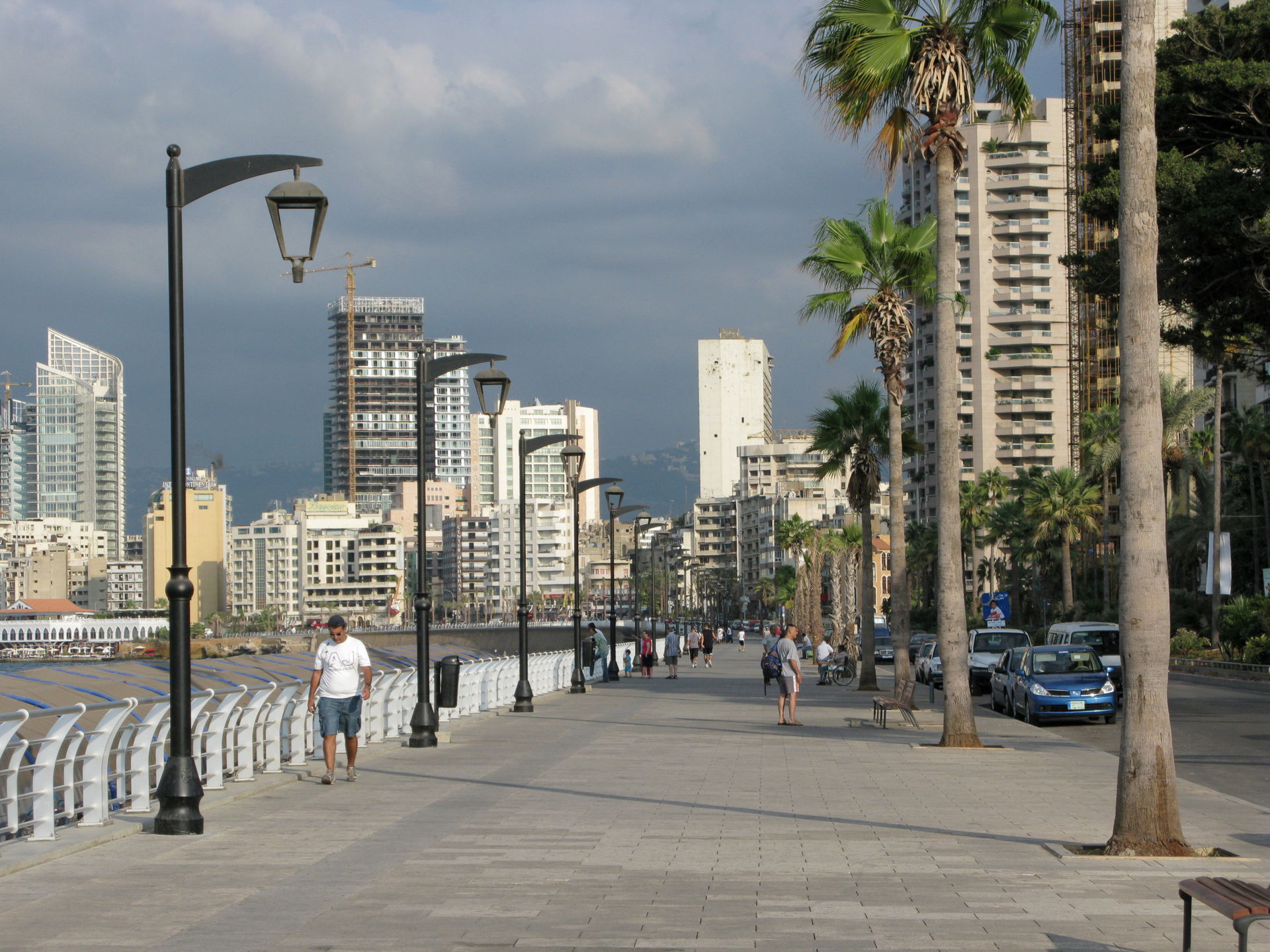 Walking along the corniche. Beirut, Lebanon.