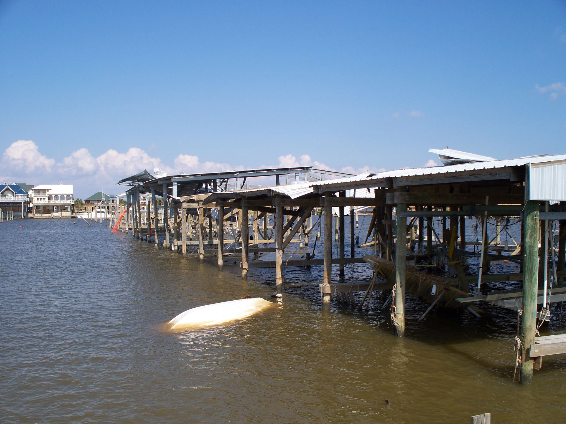 Hurricane Ike damage at Port Arthur, TX - Pleasure Island at th…