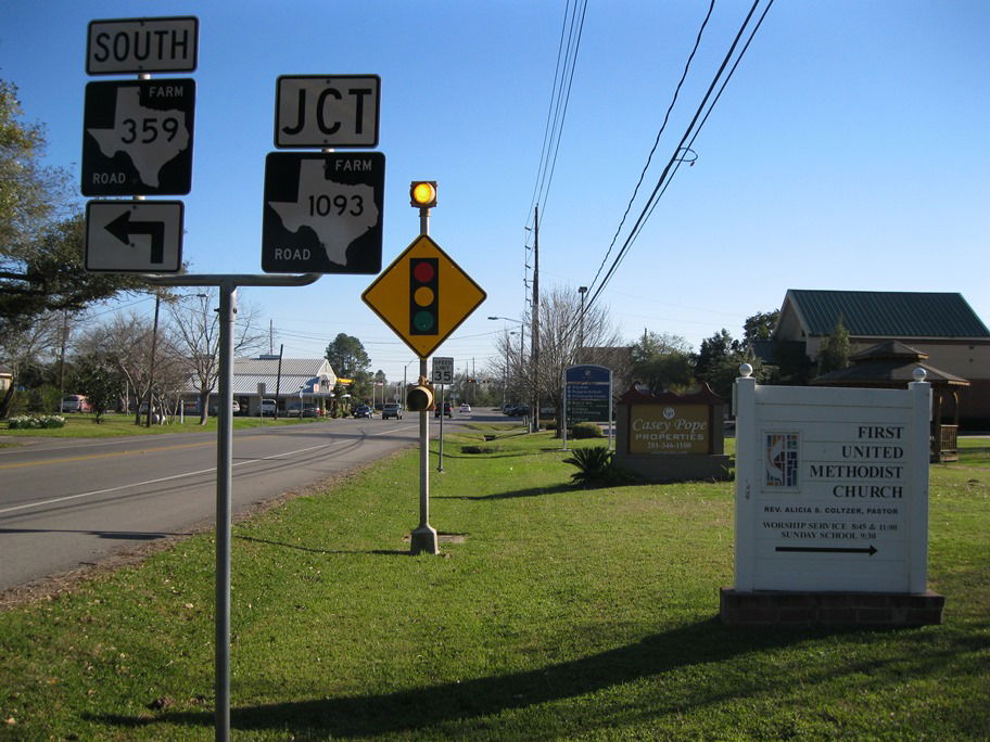 Photo shows FM 359 in Fulshear, Texas. View is south toward the…