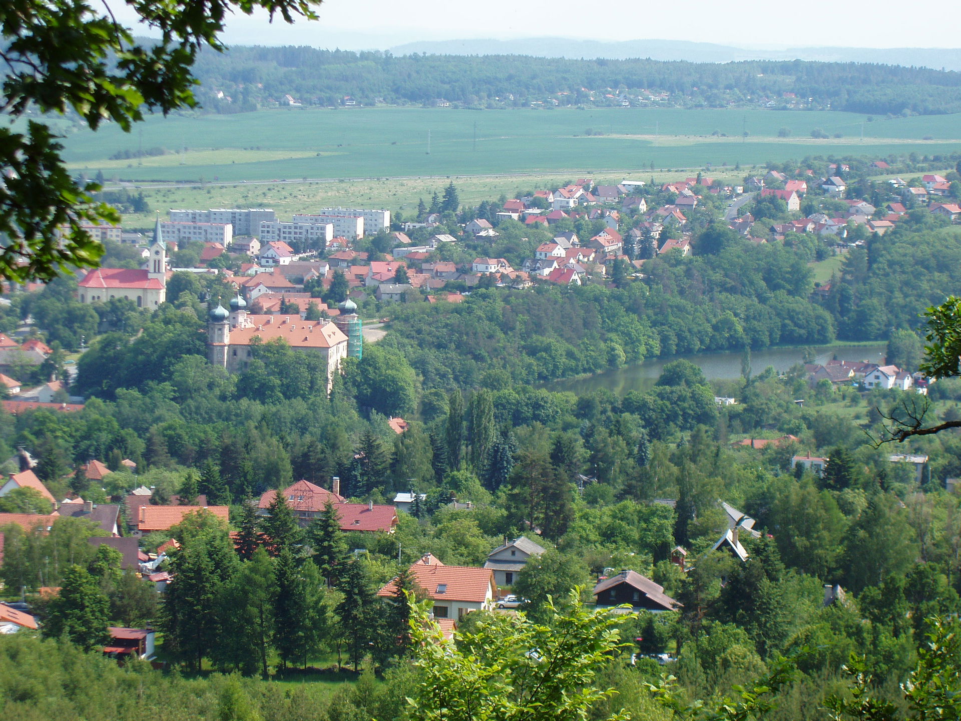 Town of Mníšek pod Brdy as seen from NNE.