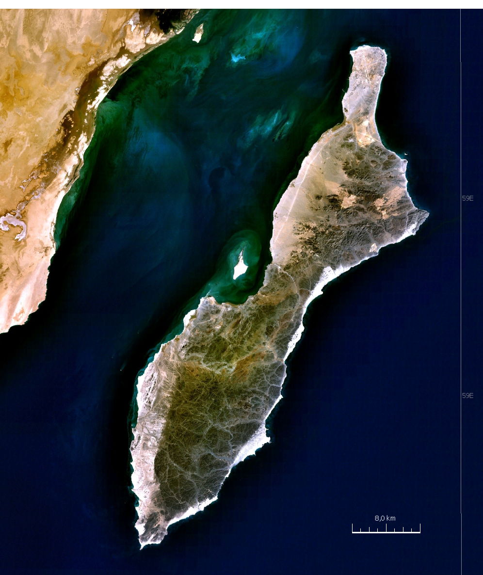 Satellite Image of Masirah Island, Oman