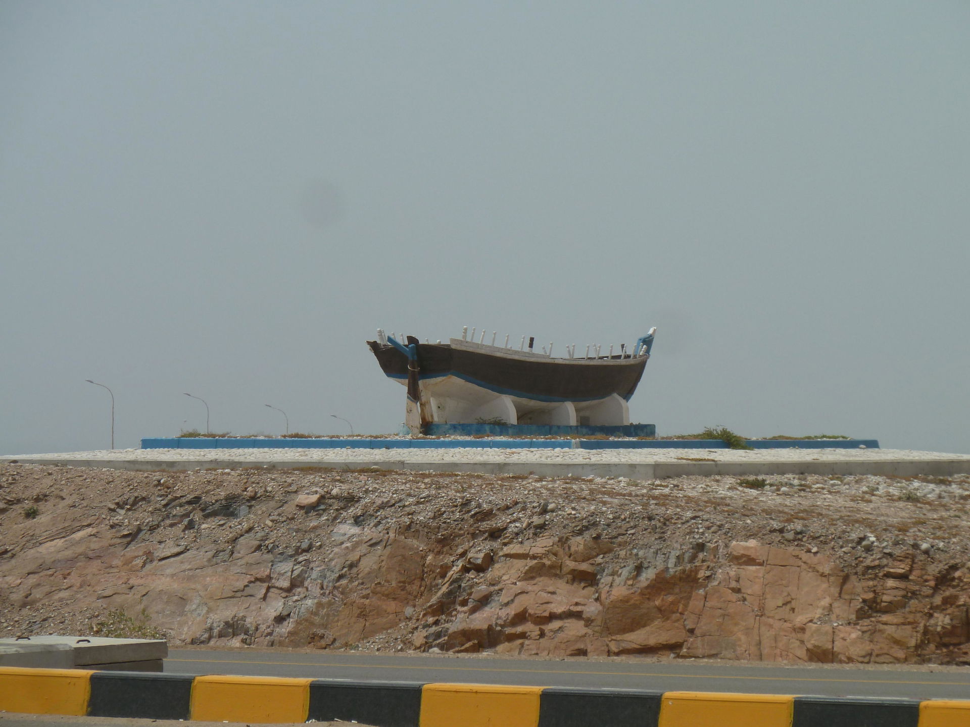 Ship monument at round-about in Mirbat