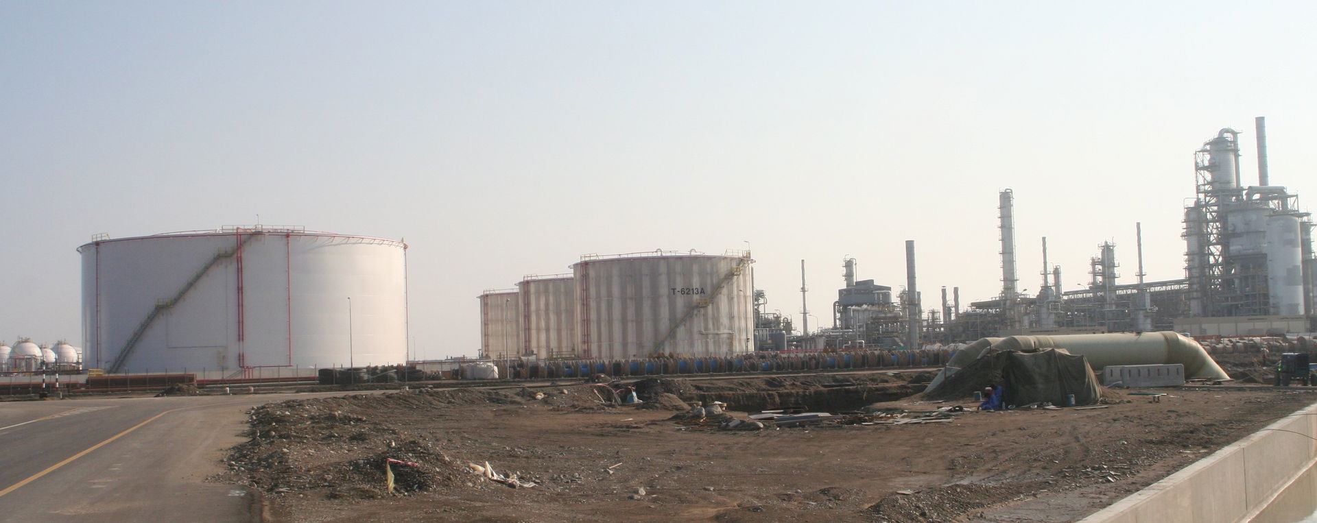 Gas/oil storage at Sohar, Oman.