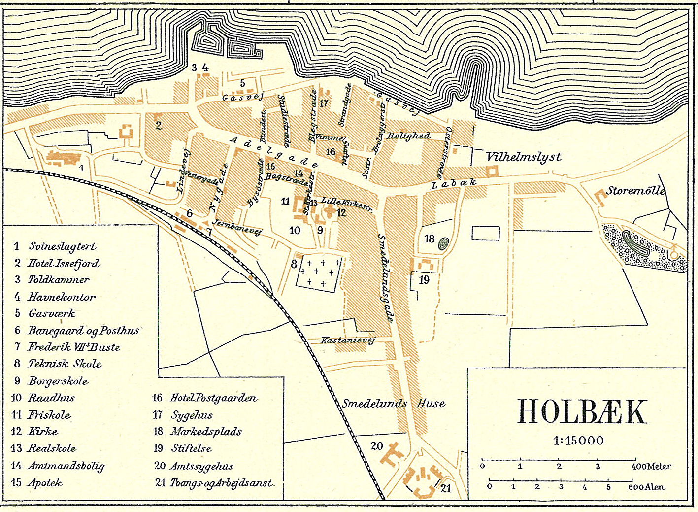 Map of Holbæk County in  Denmark