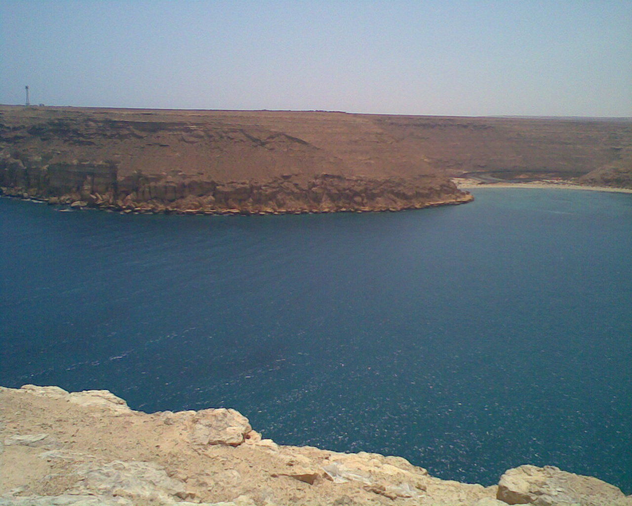 The rocky coast of the Libyan village of Bardia.