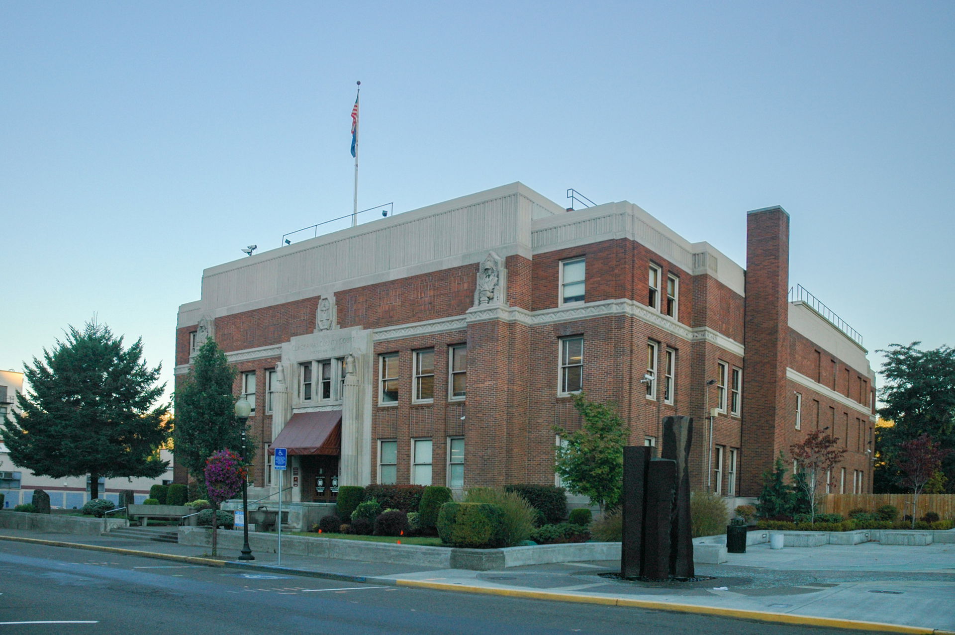 Exterior of Clackamas County Courthouse in Oregon City. Clackam…