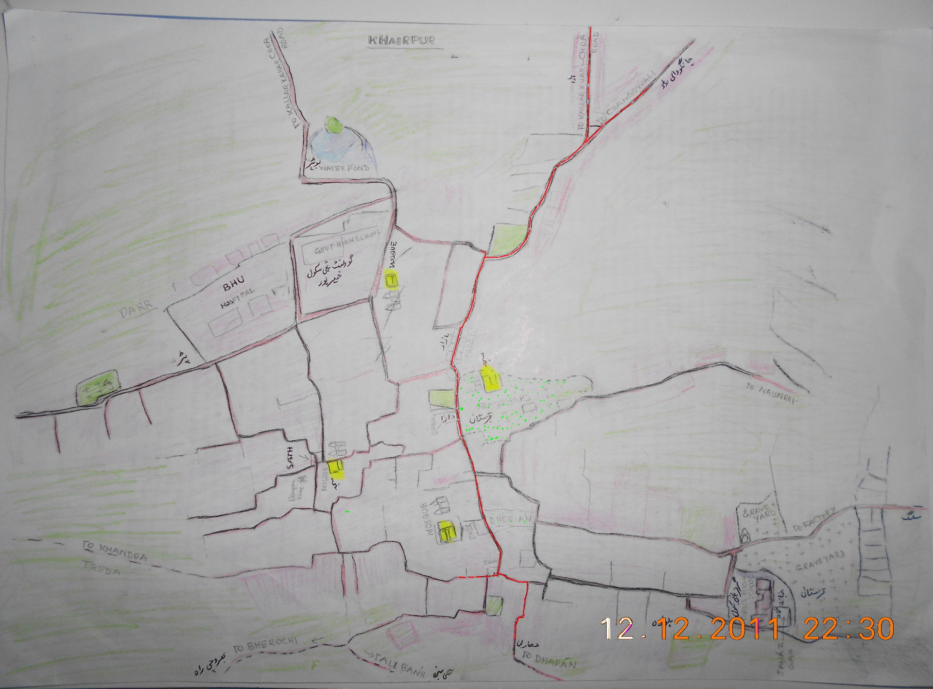 Khairpur village sketch (village in Chakwal District, Punjab, P…