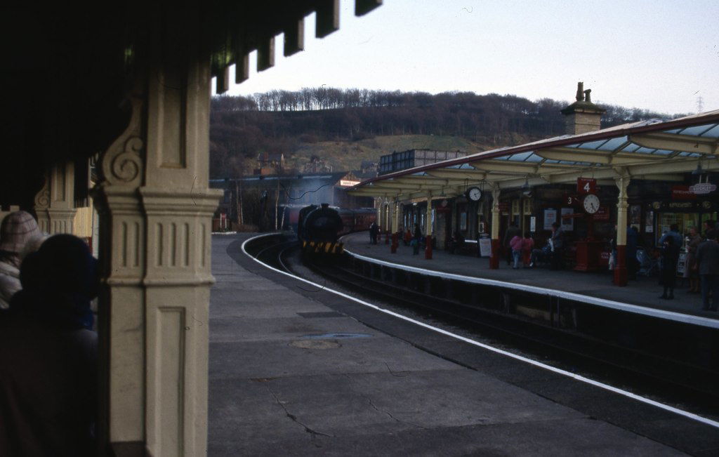 Station stop on railtour - Keighley, West Yorkshire