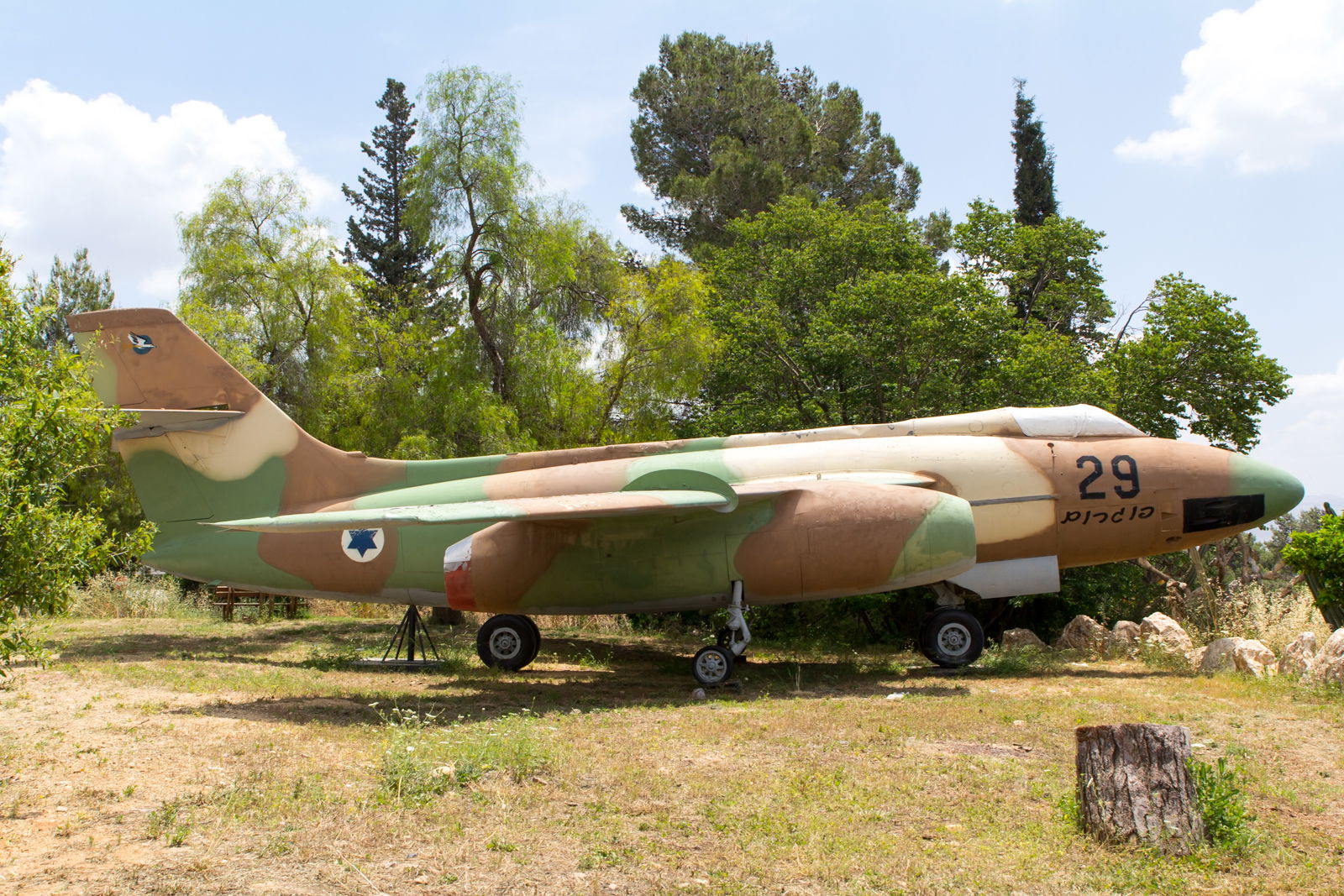 The Sud-Ouest Vautour standing as a memorial in Kfar Giladi, Is…