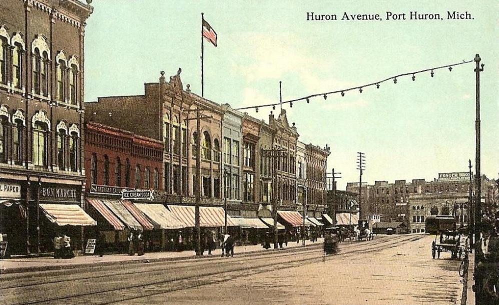 Huron Avenue, Port Huron, Michigan; from a 1912 postcard publis…