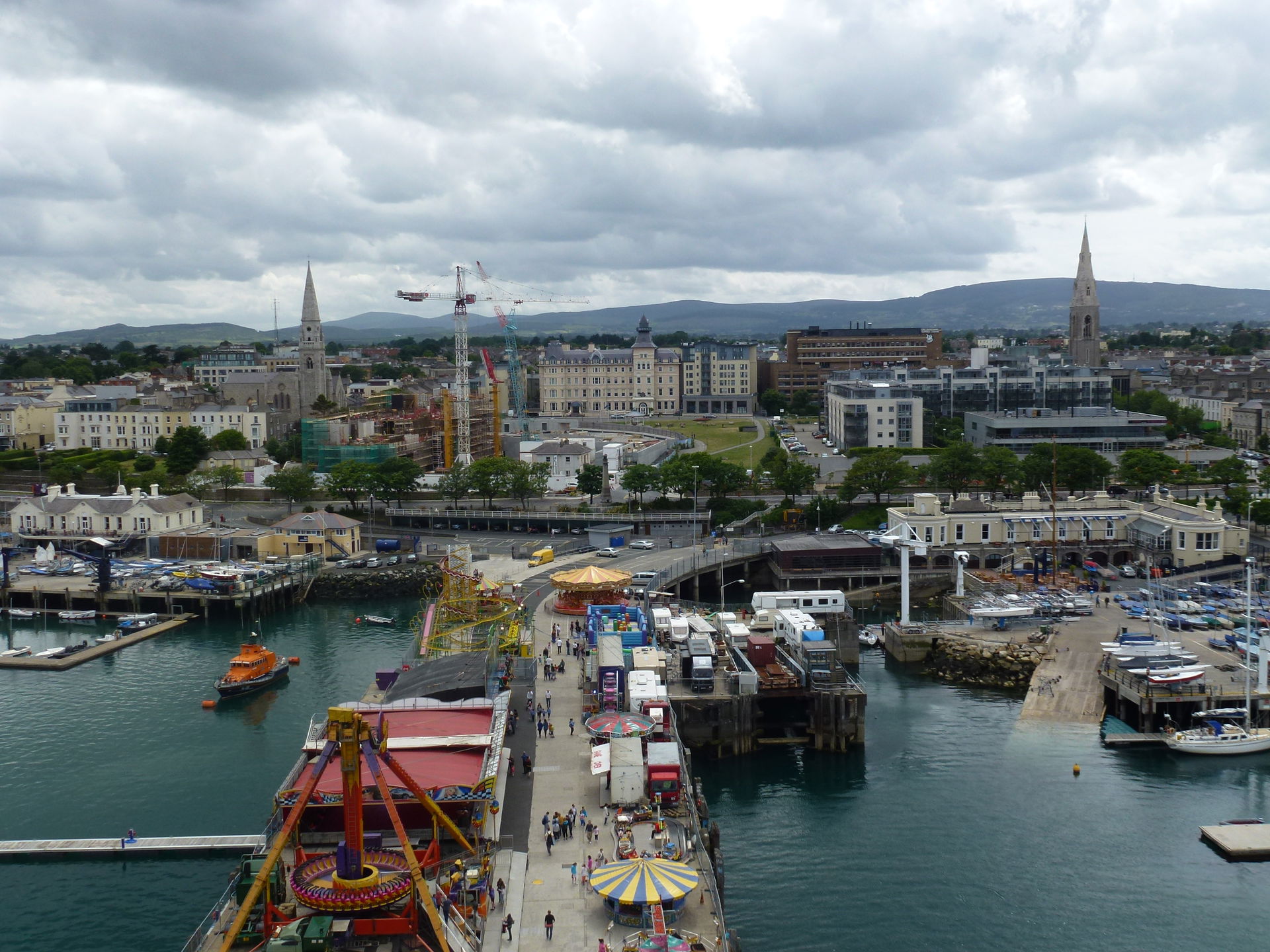 A view of Dun Laoghaire Town from the Ferris Wheel