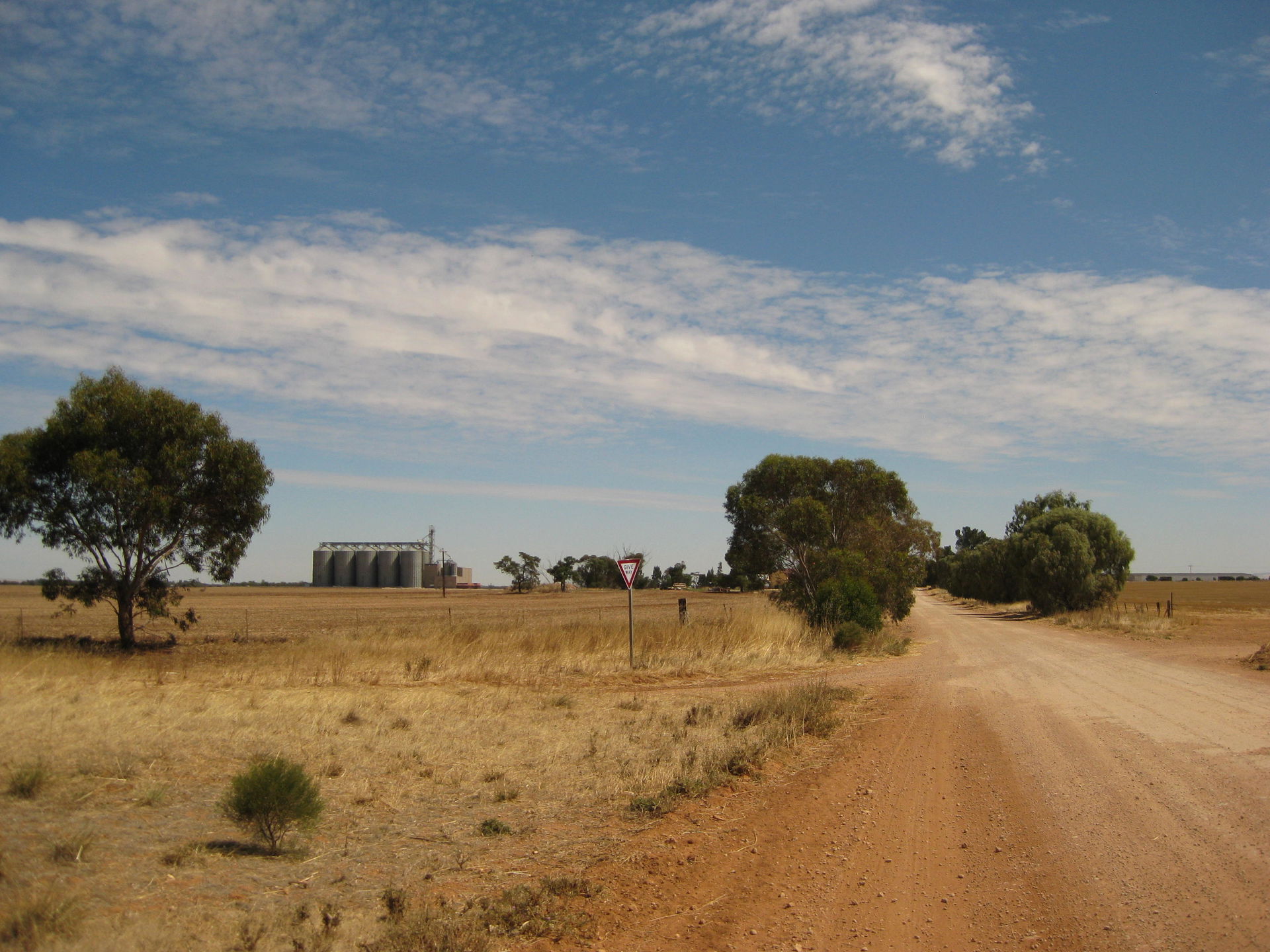 Dirt road at Dalkey, South Australia, looking north-west toward…