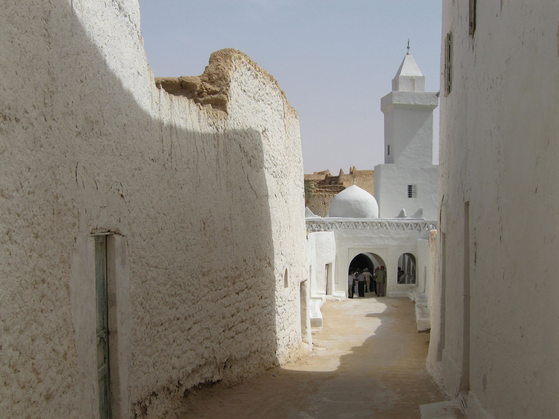 Ciudad vieja de Ghadames, con la mezquita al fondo.