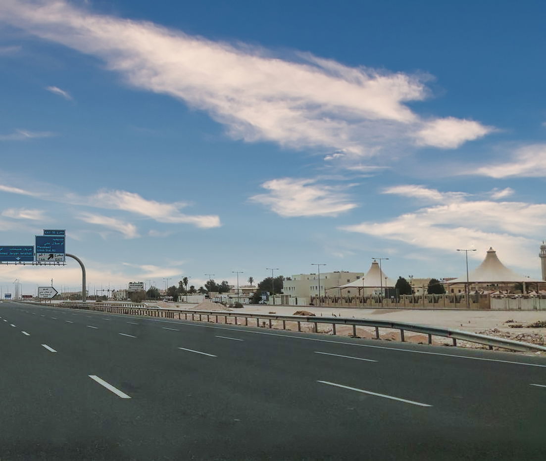 Turn off to Umm Salal Ali Road from Al Shamal Road in Umm Salal…