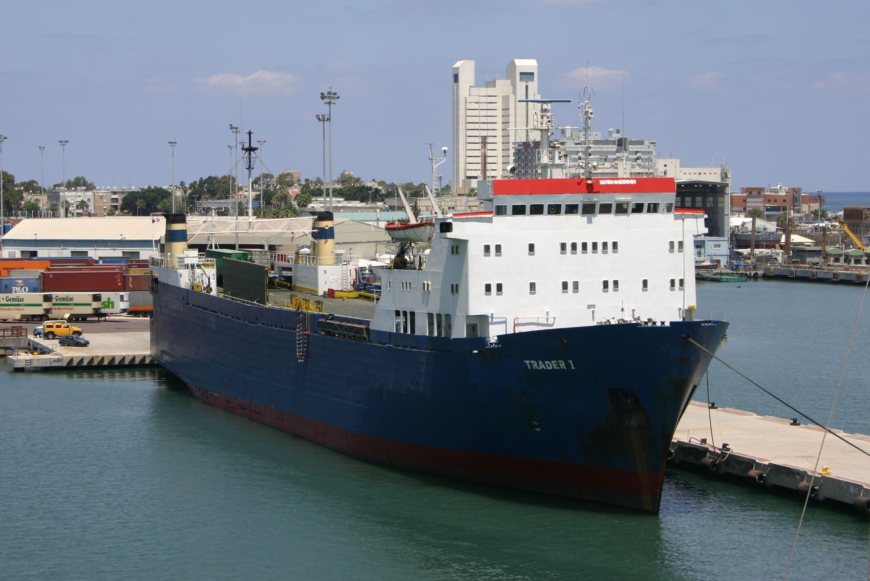 RoRo vessel Trader I in the port of Haifa, Israel.